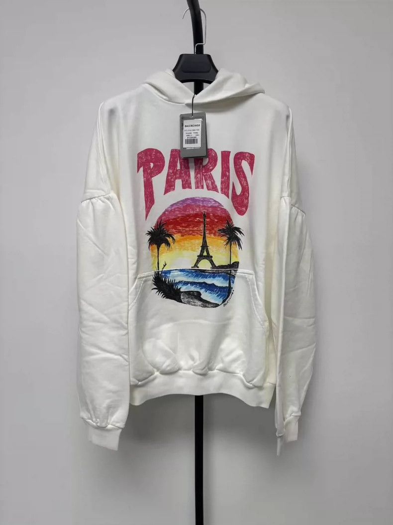 Balenciaga Balenciaga Loose monogrammed hooded sweatshirt with long s Size M / US 6-8 / IT 42-44 - 1 Thumbnail