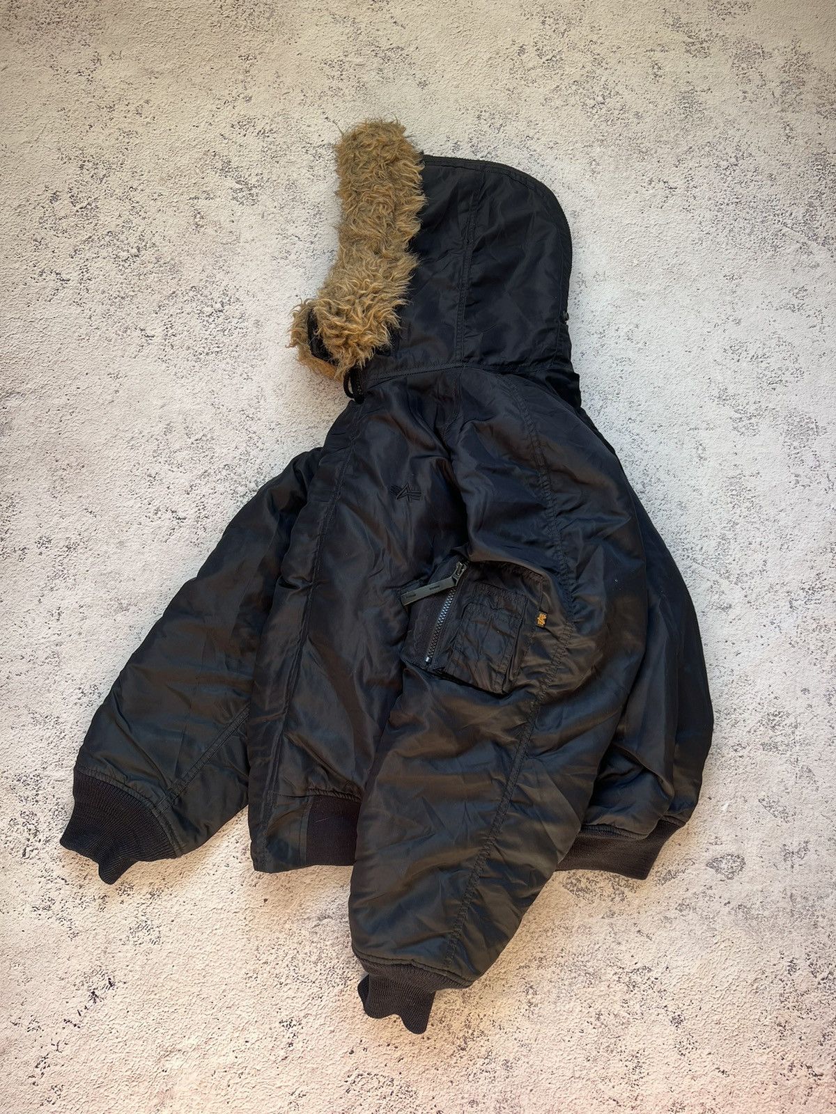 If Six Was Nine × Le Grande Bleu (L.G.B.) Y2K VINTAGE MOHAIR FUZZY FLUFFY FUR HOOD FAUX BOMBER JACKET Size US M / EU 48-50 / 2 - 1 Thumbnail