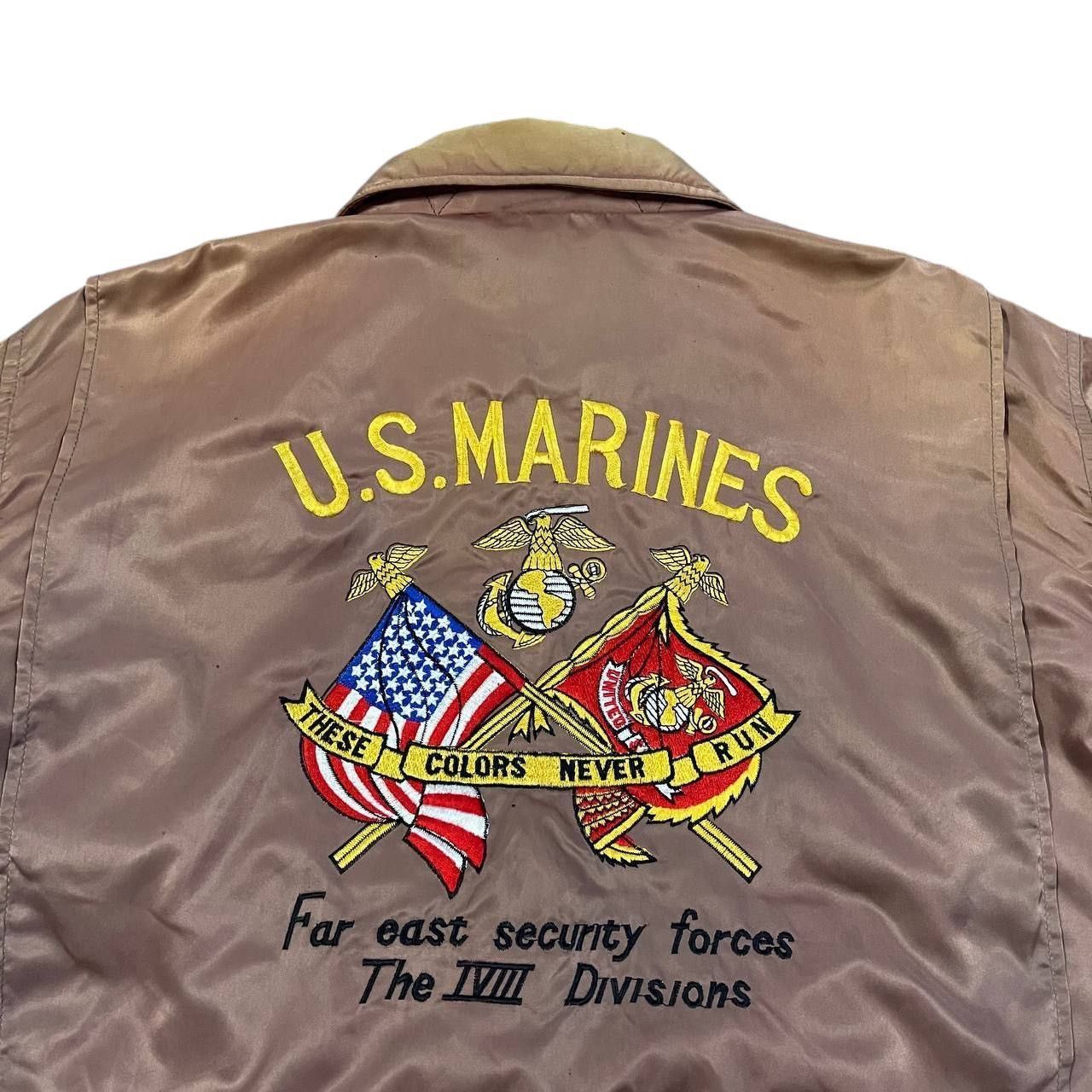 Vintage Vintage 80s US Marine Bomber Jacket Sunfaded Houston Size US M / EU 48-50 / 2 - 2 Thumbnail