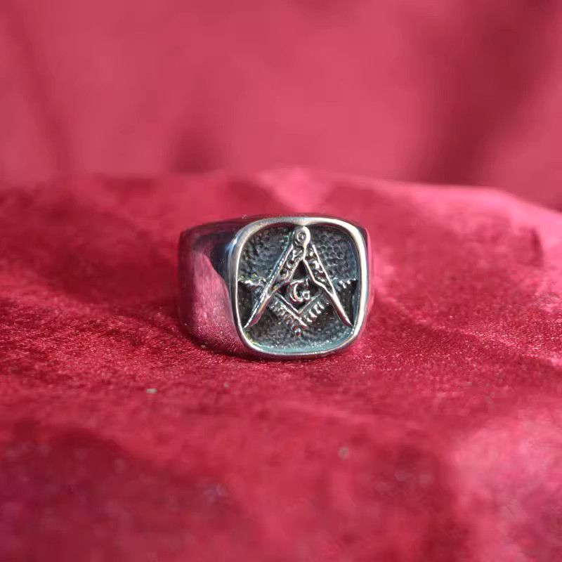 Jewelry Freemasonry Trend Jewelry Rings Open Chrome Ring (Size 7-13) Size ONE SIZE - 5 Thumbnail