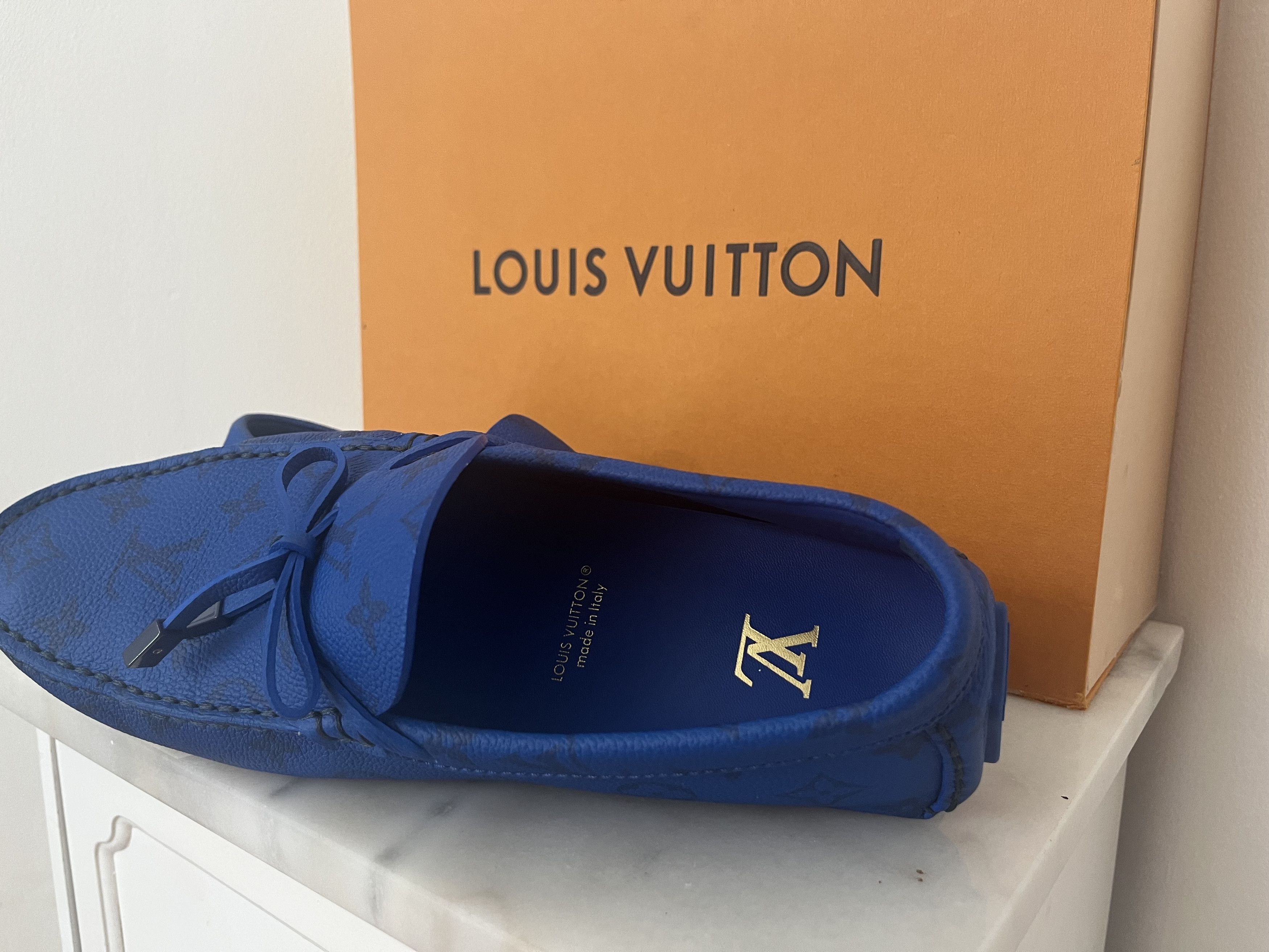 Louis Vuitton Louis Vouitton Driver Mocassins (Azul Blue) Size US 8 / EU 41 - 2 Thumbnail