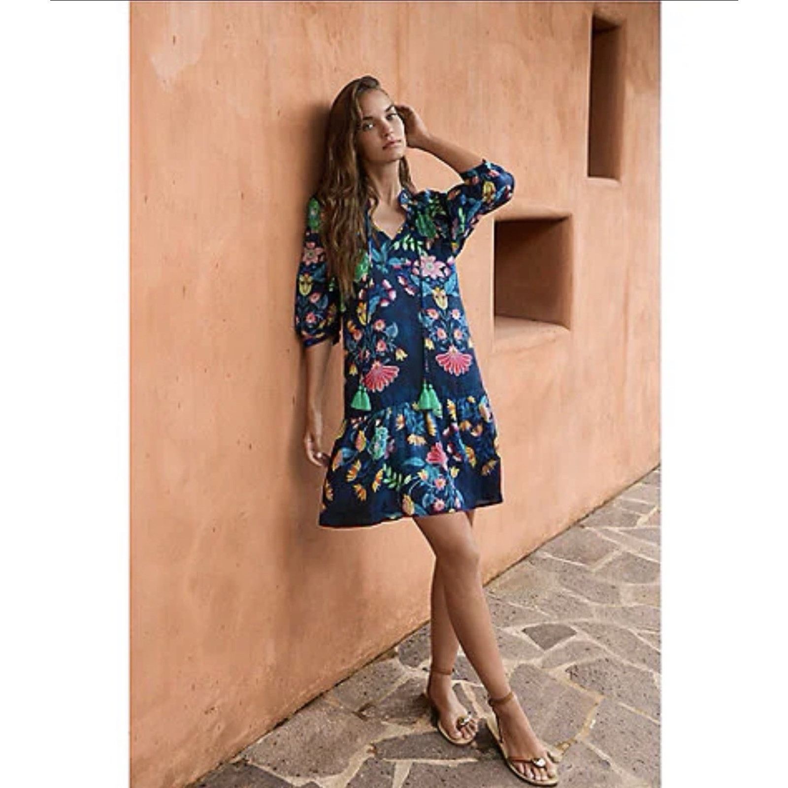 floral summer mini dress DTMCV Women's Green Printed Beach Sundresses White S at Amazon Women's Clothing store SS26-4 a beach vacation Mermaid Birthday Outfit Baby Size:US24/UK28