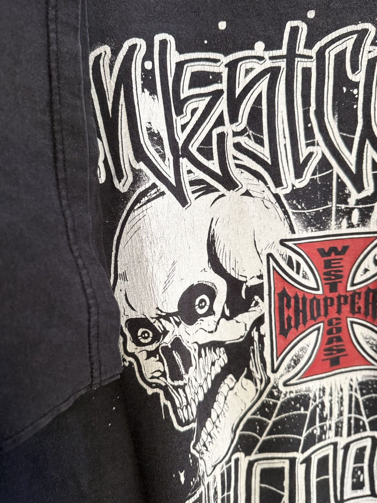 West Coast Choppers Thrashed Vintage West Coast Choppers Skulls Sun Faded Tee Size US XXL / EU 58 / 5 - 6 Thumbnail
