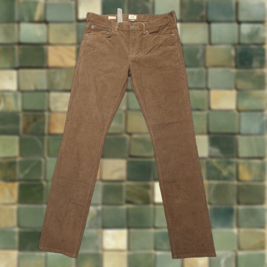 J.Crew J.CREW 250 Skinny Fit Corduroy Pants Mens 34 x 34 Brown Five Pocket Slim NWT Pants Size US 34 / EU 50 - 1 Thumbnail