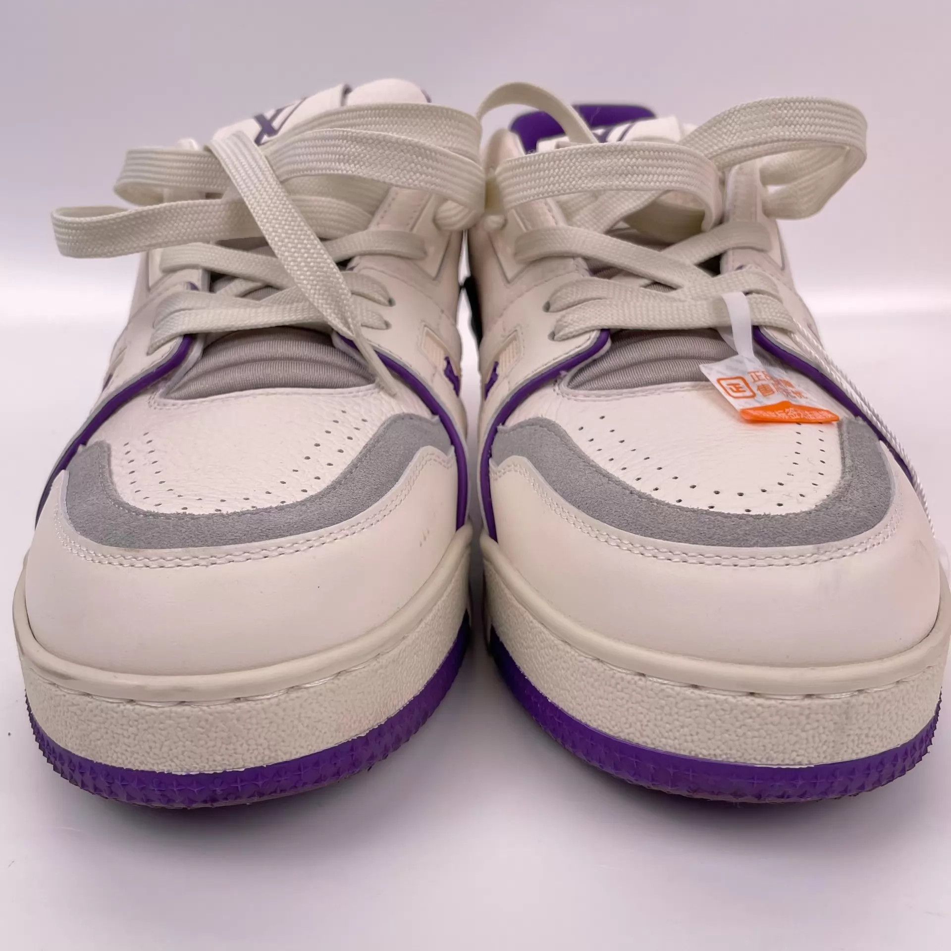 Louis Vuitton LV Trainer White Purple Cement 39 Size US 8.5 / IT 38.5 - 8 Thumbnail