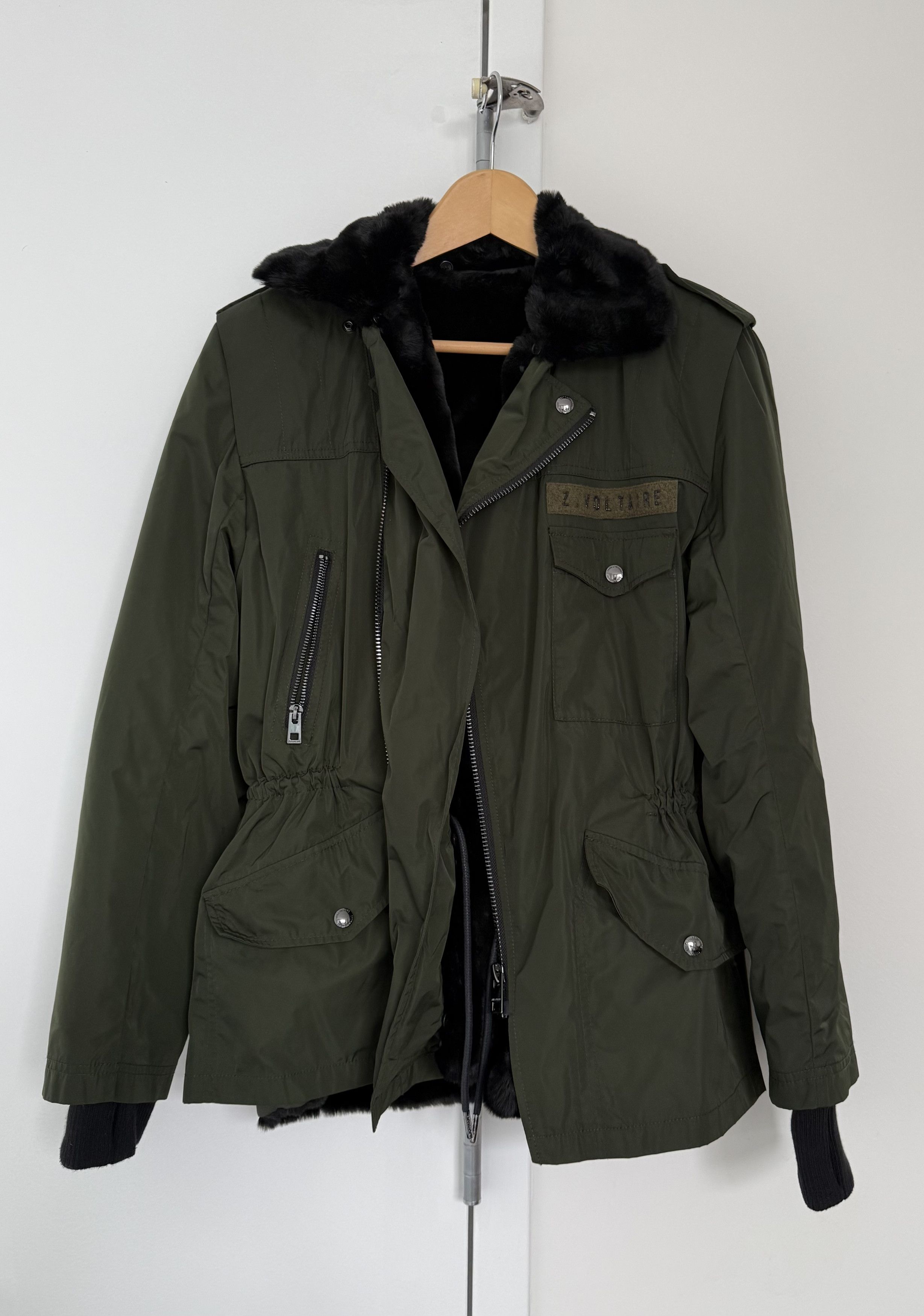 Zadig & Voltaire Zadig & Voltaire Keys Nylon Jacket w/ Faux Fur Size M / US 6-8 / IT 42-44 - 1 Thumbnail