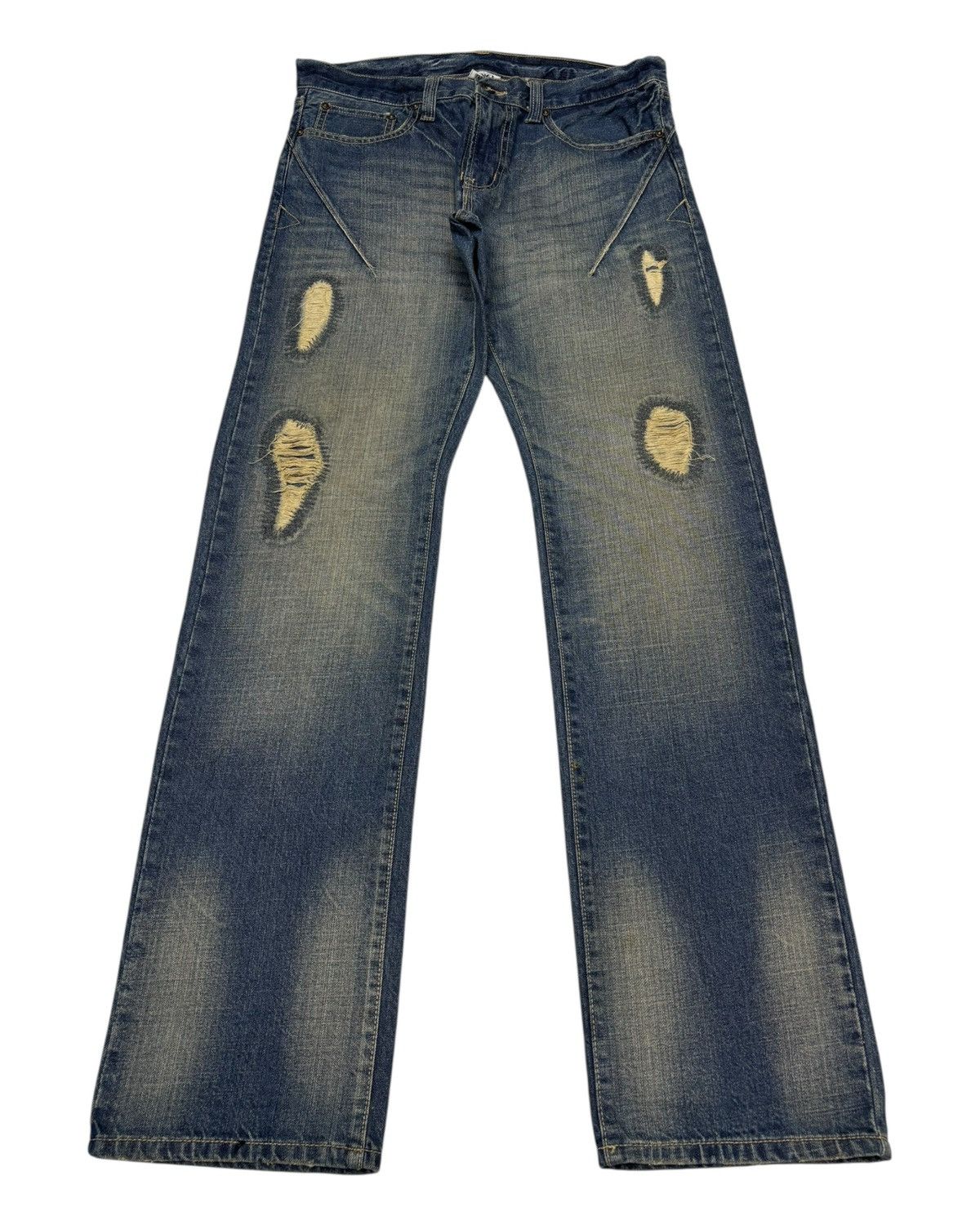 Isamu Katayama Backlash Vintage Free Gate Paisley Patchwork Distressed Denim Jean Size US 33 - 1 Thumbnail