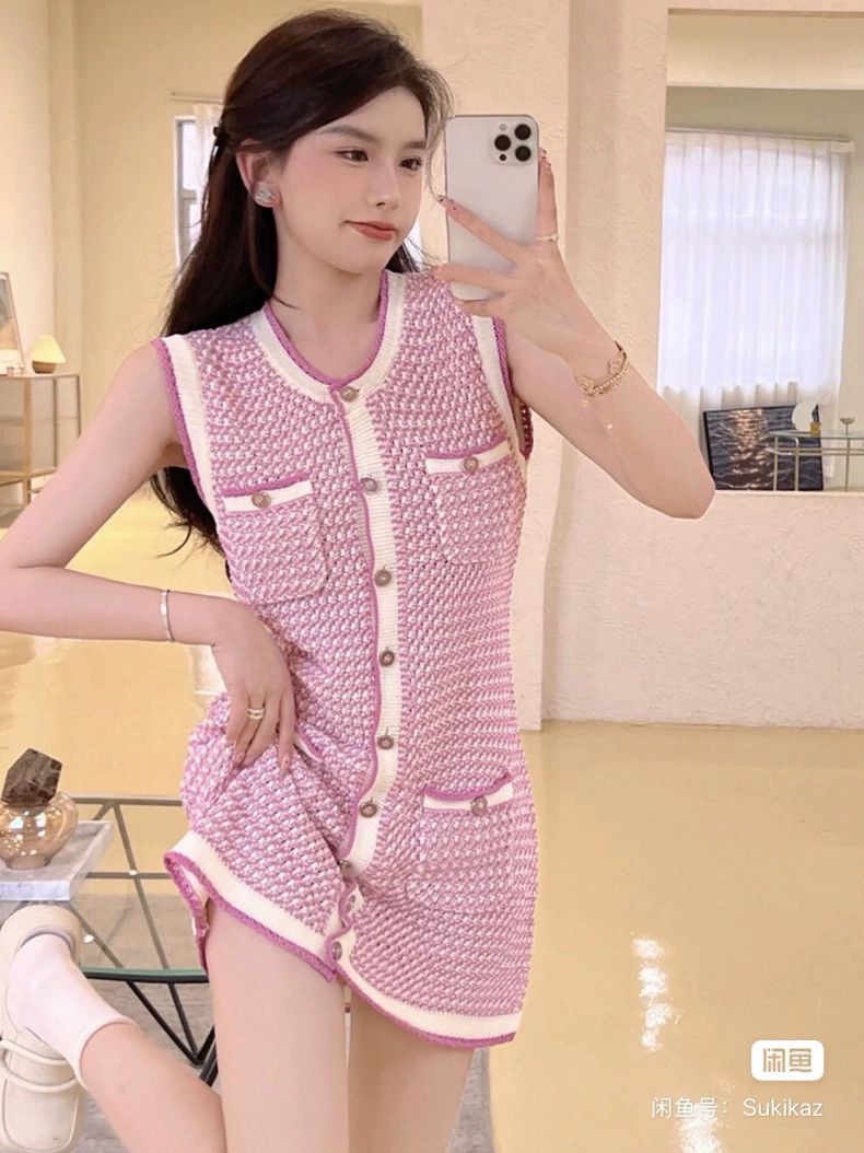 Chanel Chanel Pink braided sleeveless dress 2505-Nextarrow Size XS / US 0-2 / IT 36-38 - 4 Thumbnail