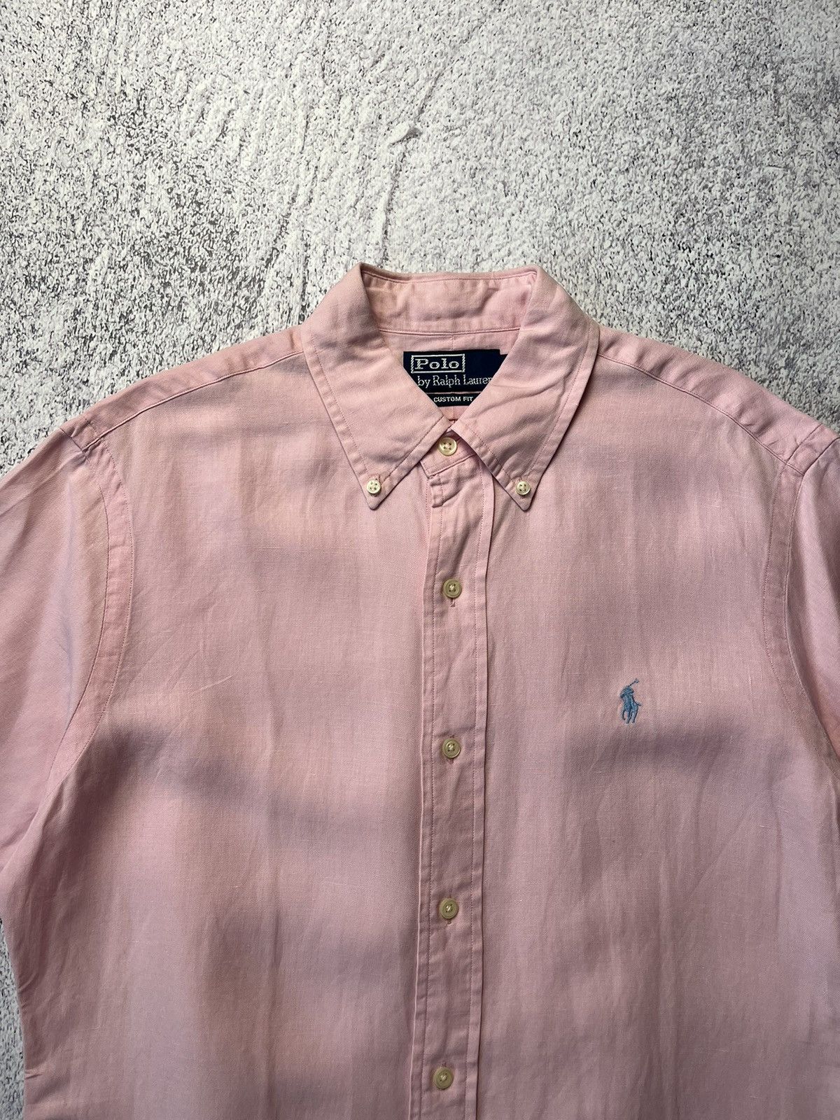 Polo Ralph Lauren Vintage RALPH LAUREN Linen Striped Short Sleeved Silk Shirt Size US S / EU 44-46 / 1 - 6 Thumbnail