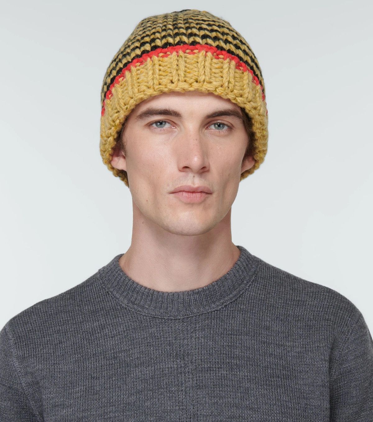 Bottega Veneta o1n1vont0125 Size: L / Zig Zag Wool Beanie Cap / Hat Size ONE SIZE - 2 Thumbnail