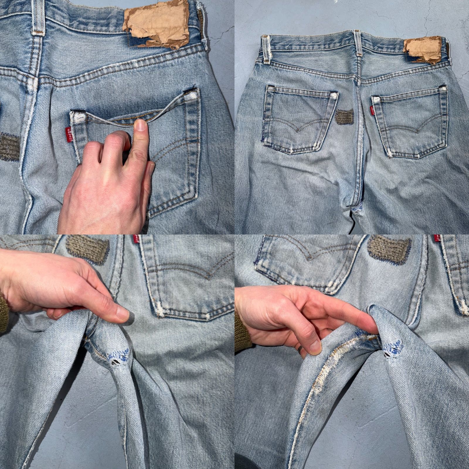 Levi's Levis 501 Vintage 80s Redline Selvedge Jeans Light Wash 34x32 30x? USA XX Button Fly Men Regular Denim Cotton Size US 34 / EU 50 - 11 Thumbnail