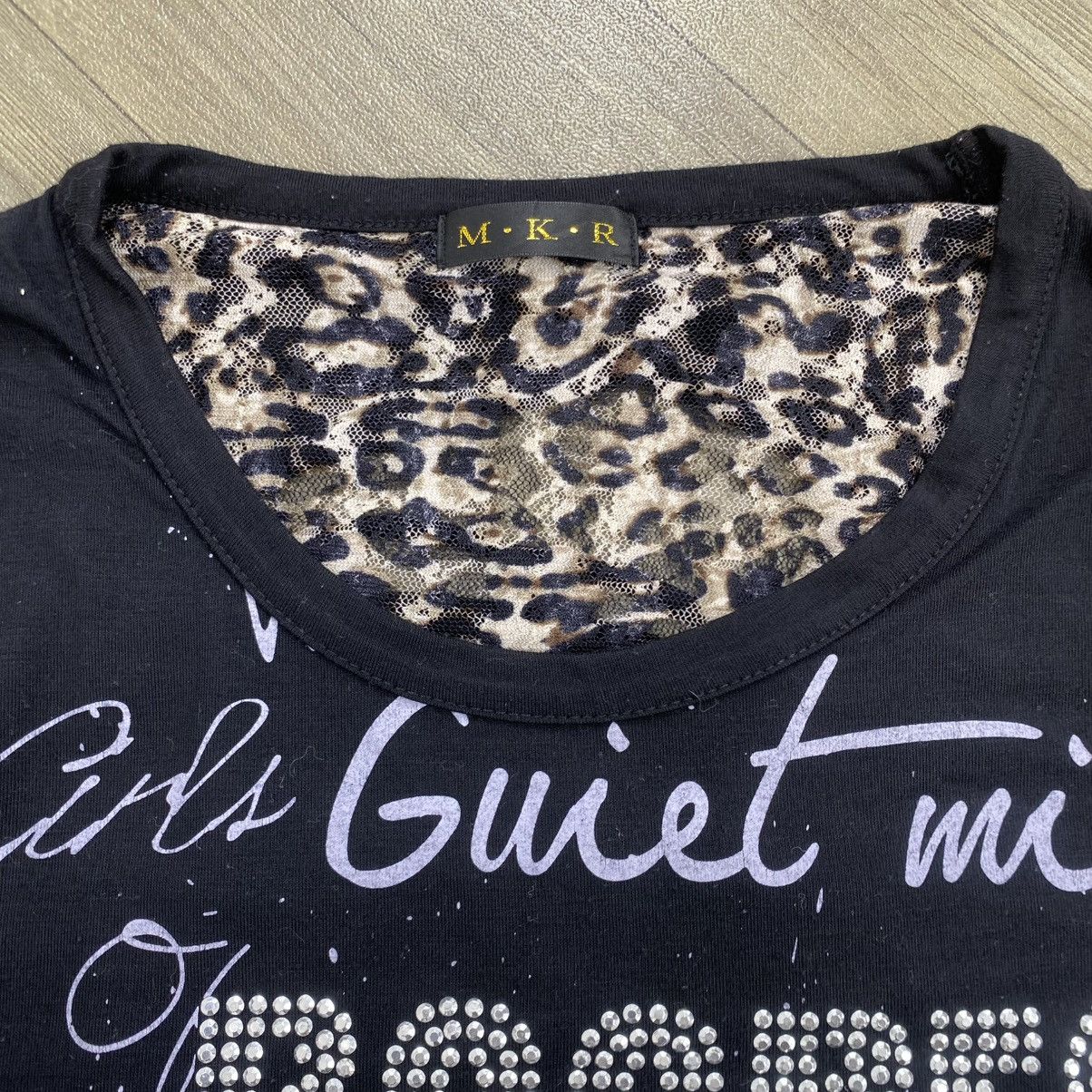 If Six Was Nine 2000s MKR Studded Leopard Poem Punk Lgb Gothic Longsleeve Size US S / EU 44-46 / 1 - 4 Thumbnail
