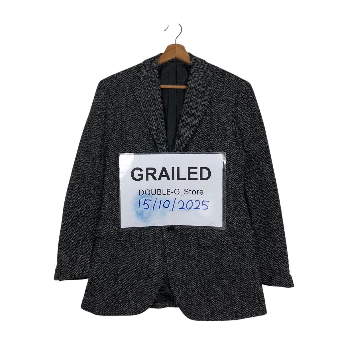 Harris Tweed 📌Vintage Wool Jacket Harris Tweed Double Breast Herringbone Size US M / EU 48-50 / 2 - 1 Thumbnail