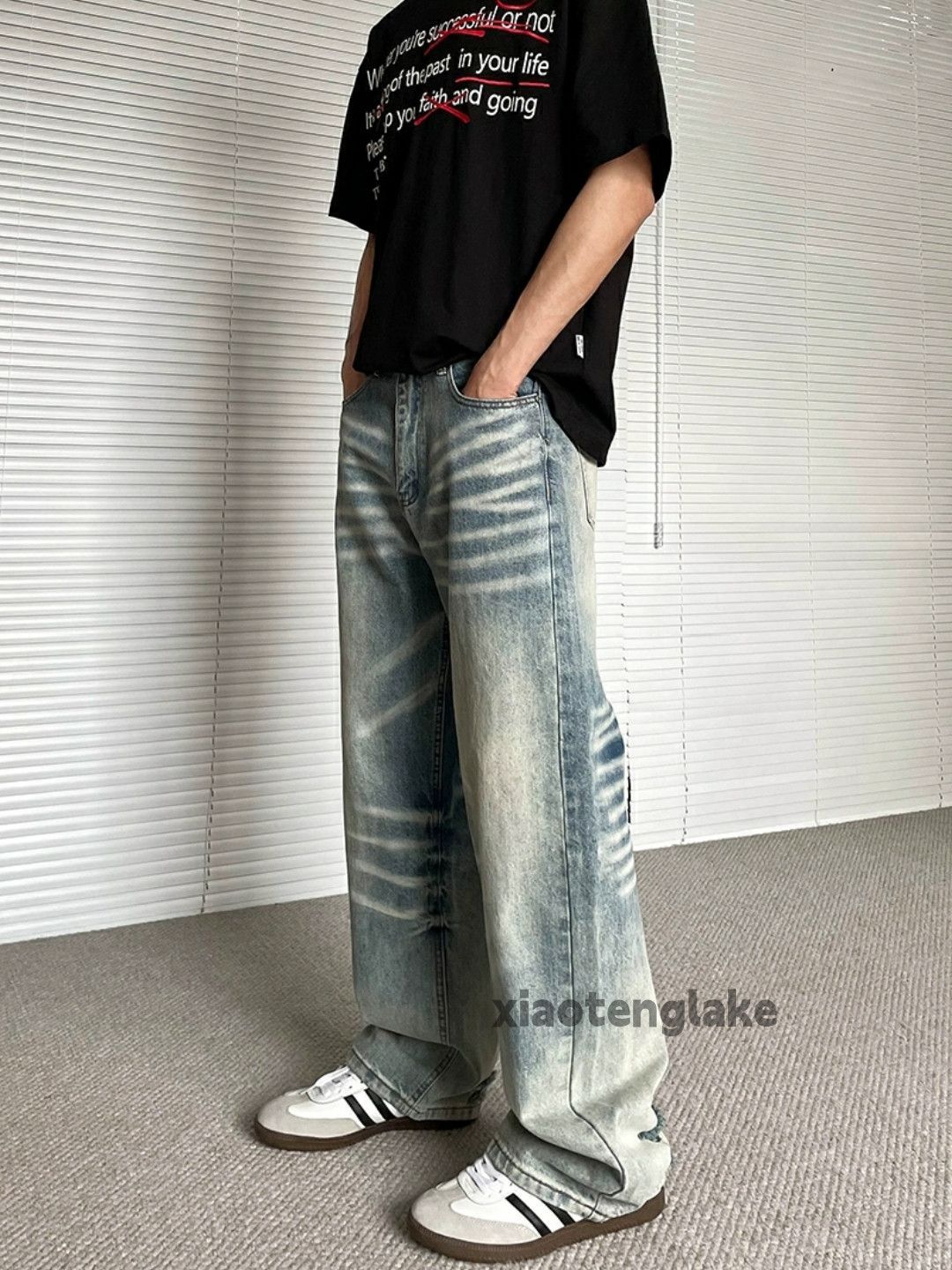 Jean × Vintage washed faded loose baggy skate hiphop jeans Size US 32 / EU 48 - 1 Thumbnail