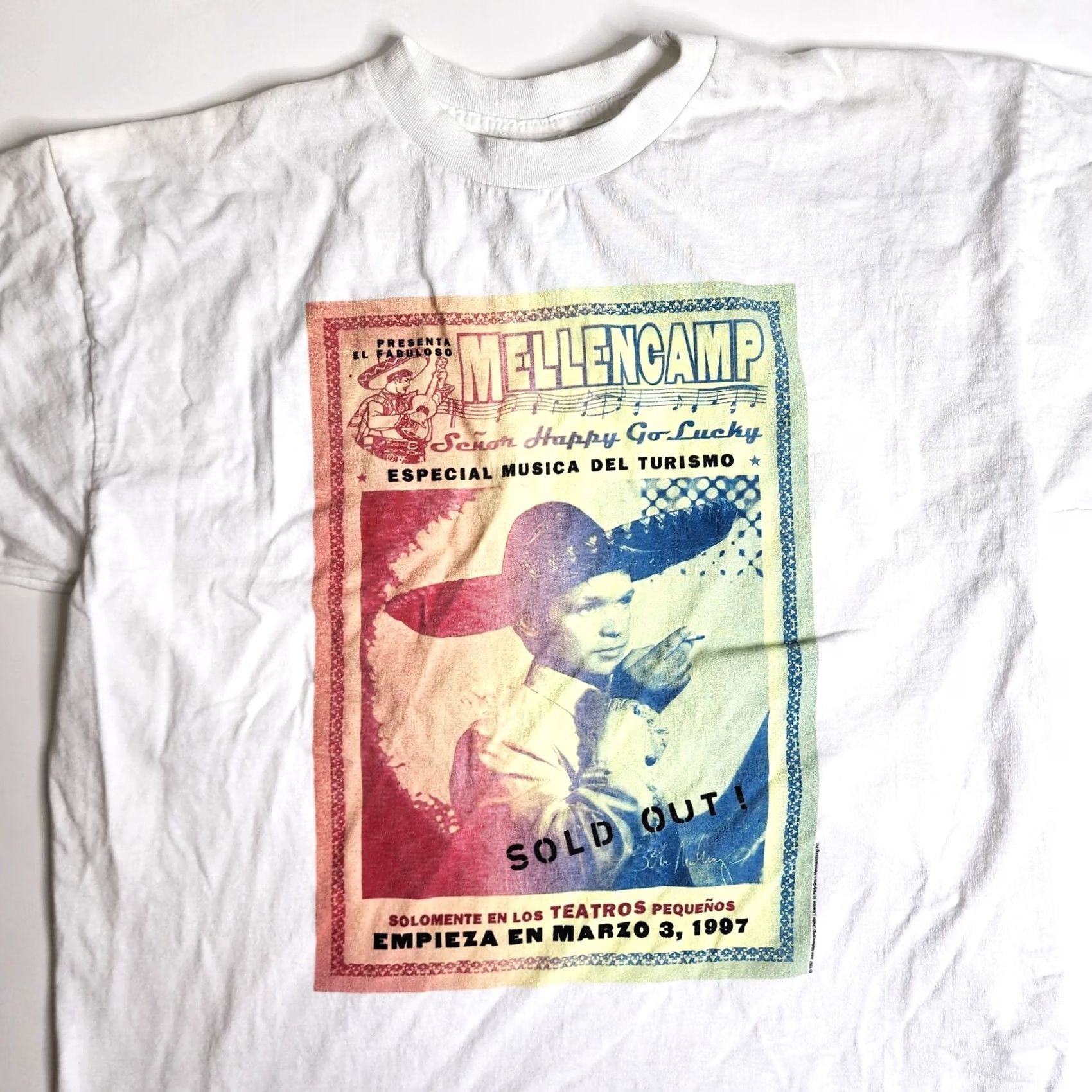 Vintage VINTAGE John Mellencamp Senor Happy Go Lucky Tour 1997 T-Shirt L White Mens Size US L / EU 52-54 / 3 - 2 Thumbnail