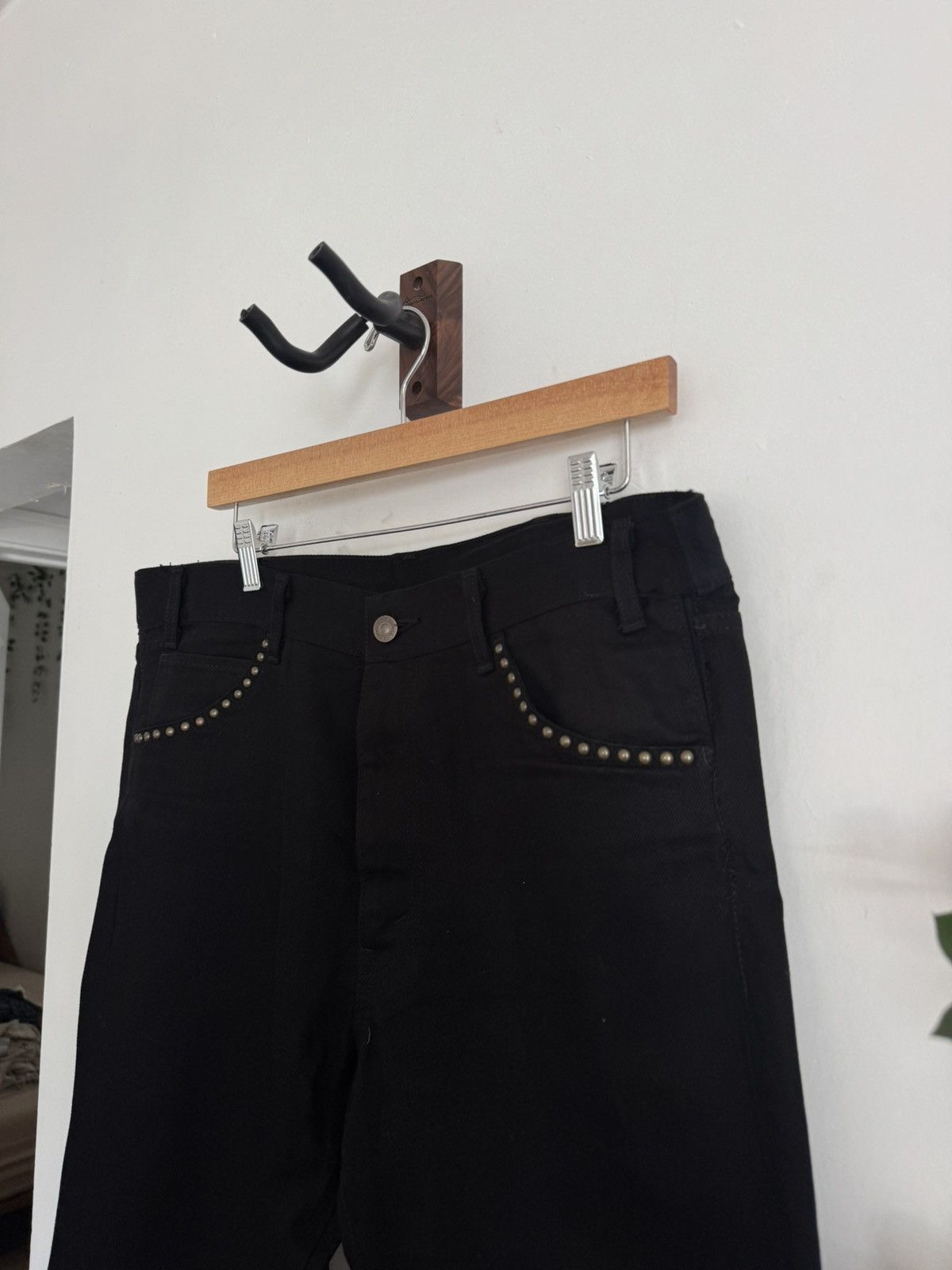 Celine Studded Dylan Flare Black Denim 34 Size US 34 / EU 50 - 2 Thumbnail
