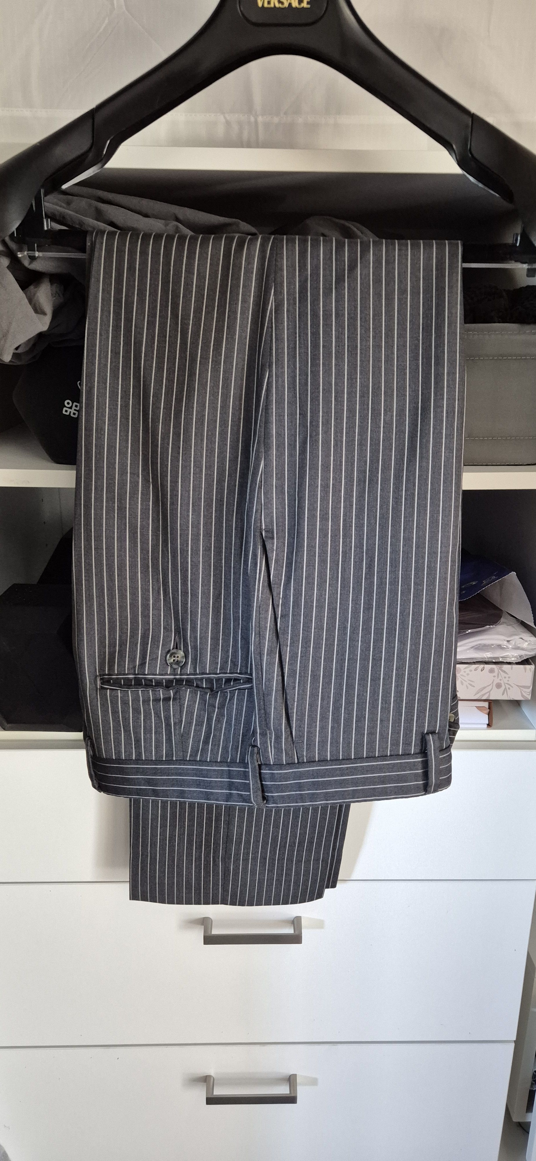 Versace Vintage Versace Pinstripe Suit Size 48R - 7 Thumbnail