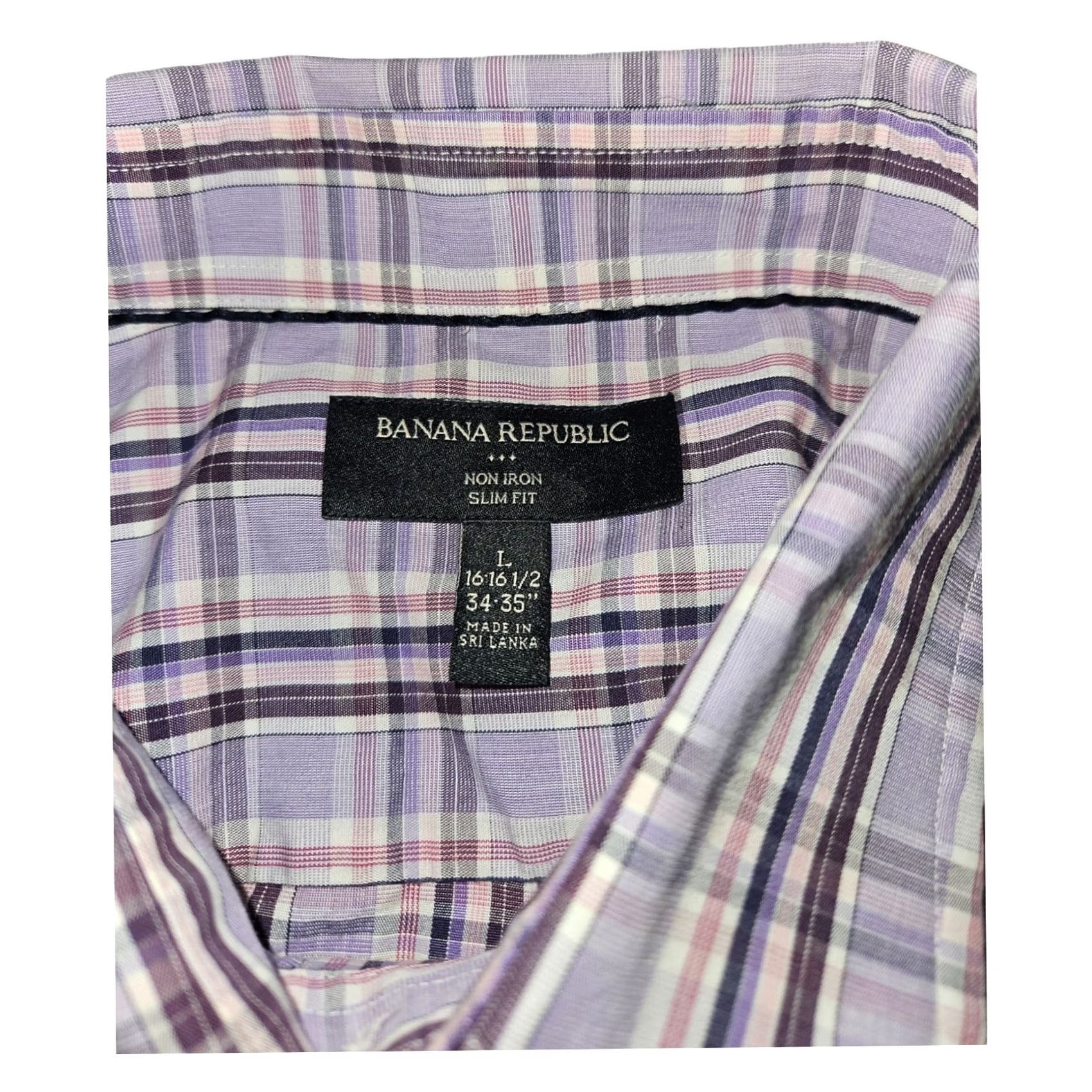 Banana Republic Banana Republic Button-Up Shirt Men's 34-35 Slim Fit Purple Plaid Preppy Shirt Size US S / EU 44-46 / 1 - 2 Thumbnail