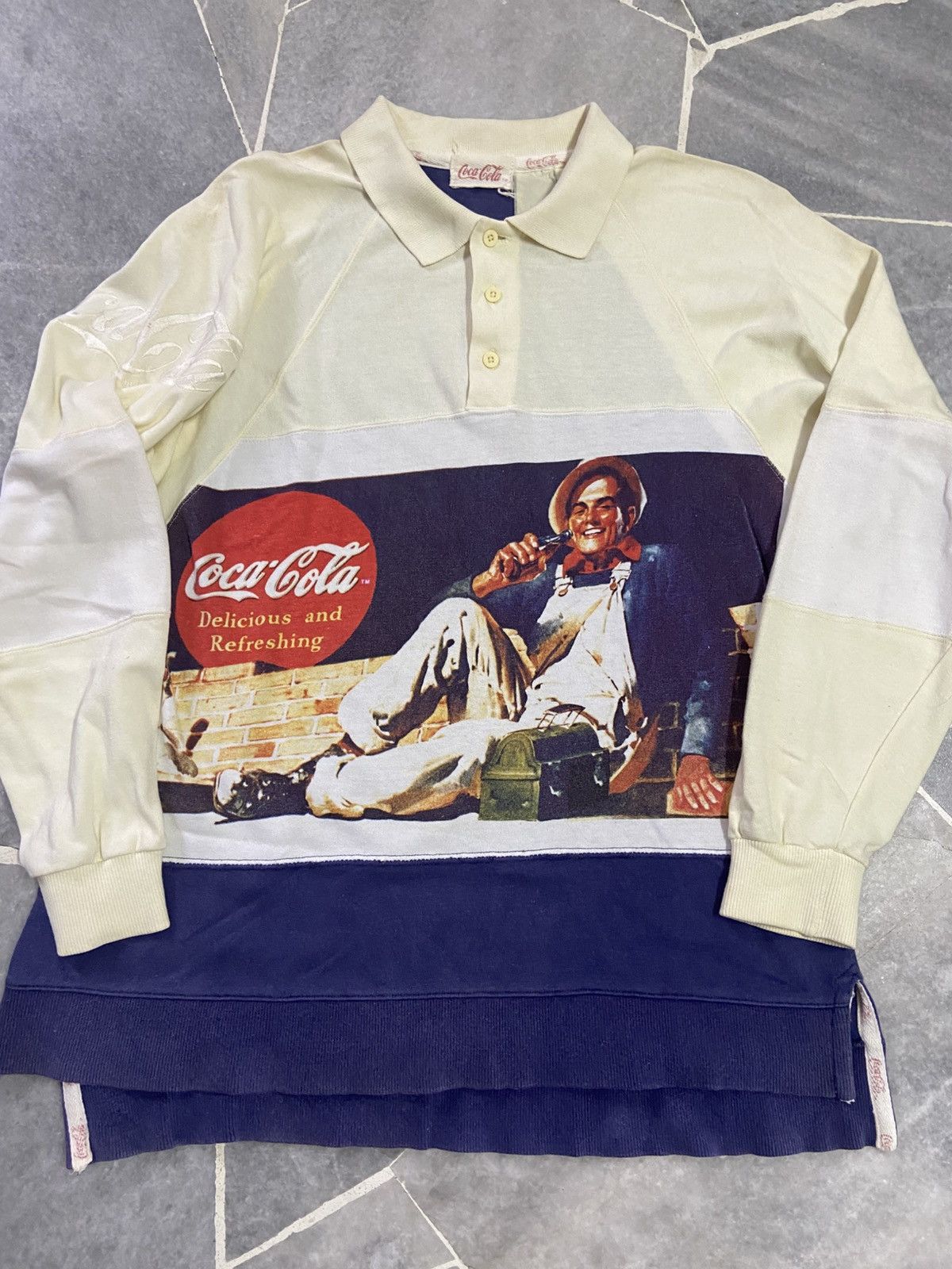 Coca Cola Vintage Coca-cola Rugby Polo T-shirt Size US L / EU 52-54 / 3 - 3 Thumbnail