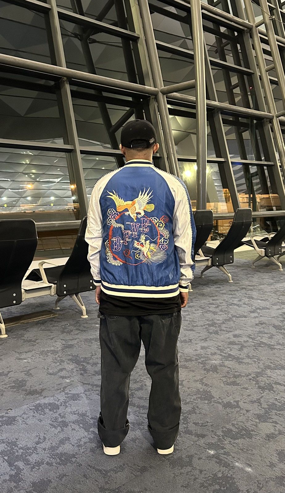 Japanese Brand Rare Vintage Sukajan Souvenir Jacket Blue / Silver Size US M / EU 48-50 / 2 - 7 Thumbnail