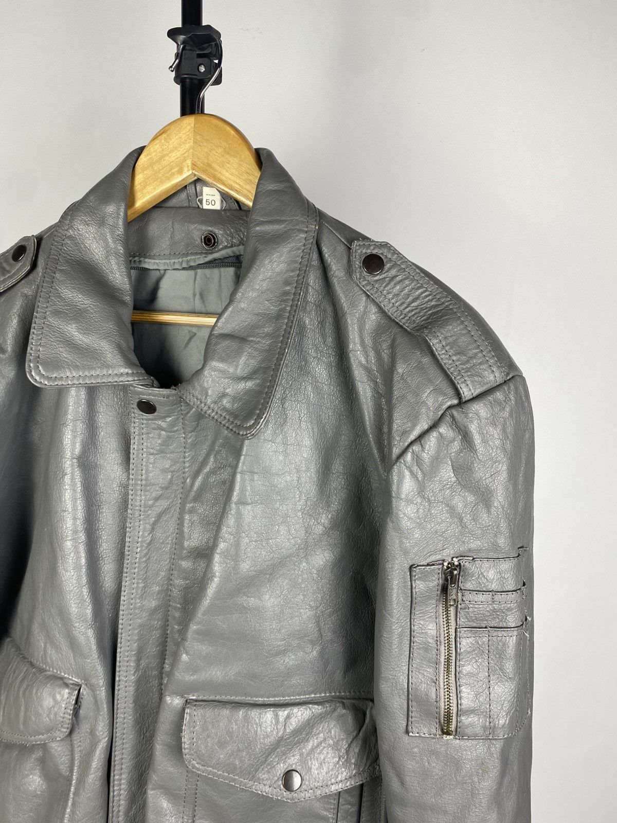 Leather × Vintage Vintage Genuine Leather MOTO Bomber Jacket Rock Punk Size US M / EU 48-50 / 2 - 4 Thumbnail