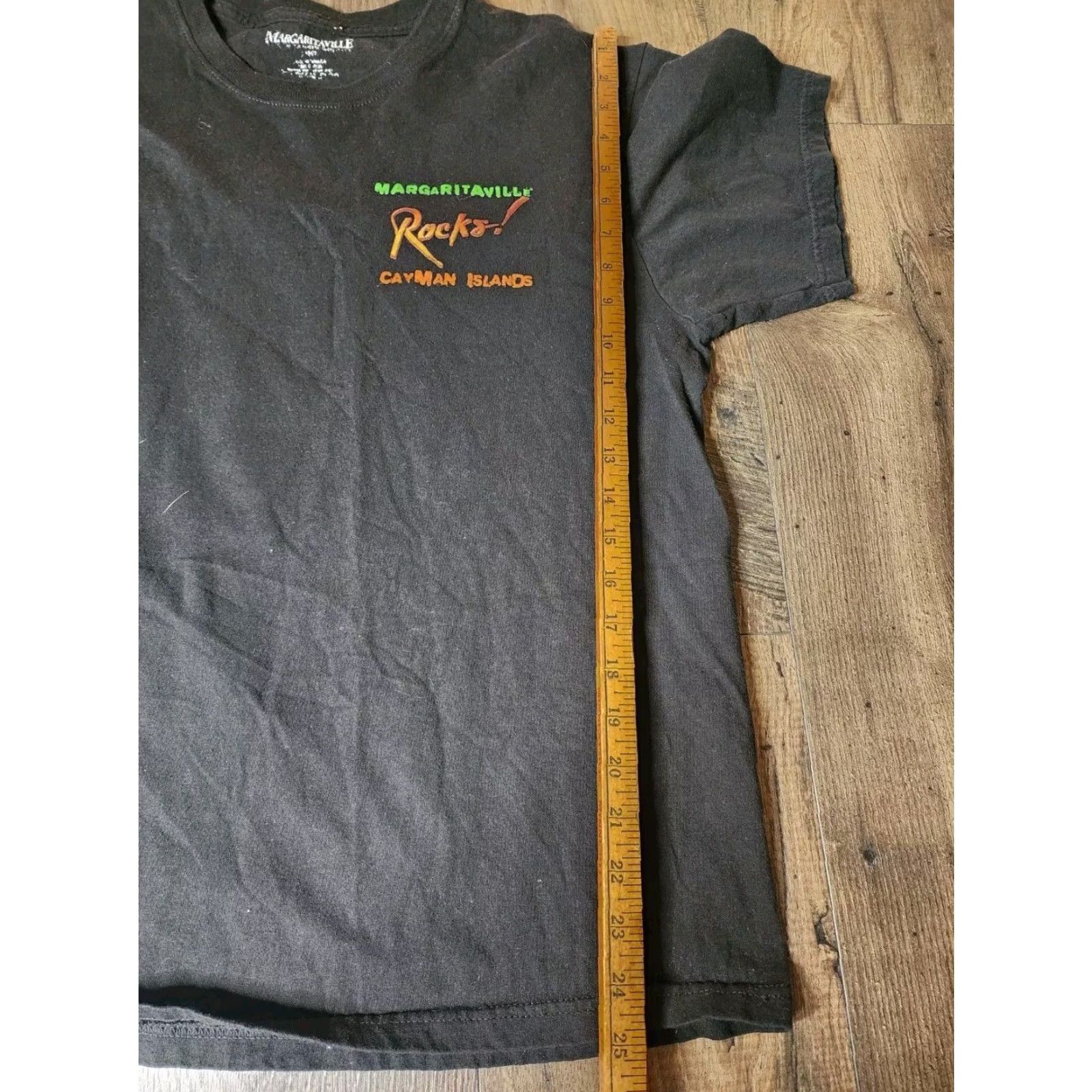 Vintage Margaritaville T-Shirt Mens M Black Cotton Short Sleeve Crew Neck Rock Guitar Tropics 2007 Cayman Islands Distressed Logo 2000s Mens Size US M / EU 48-50 / 2 - 2 Thumbnail