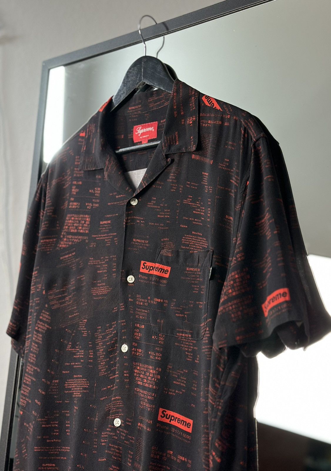 Supreme Vintage Supreme Receipts Rayon Shirt Black Men FW20 VISCOSE Size US M / EU 48-50 / 2 - 7 Thumbnail
