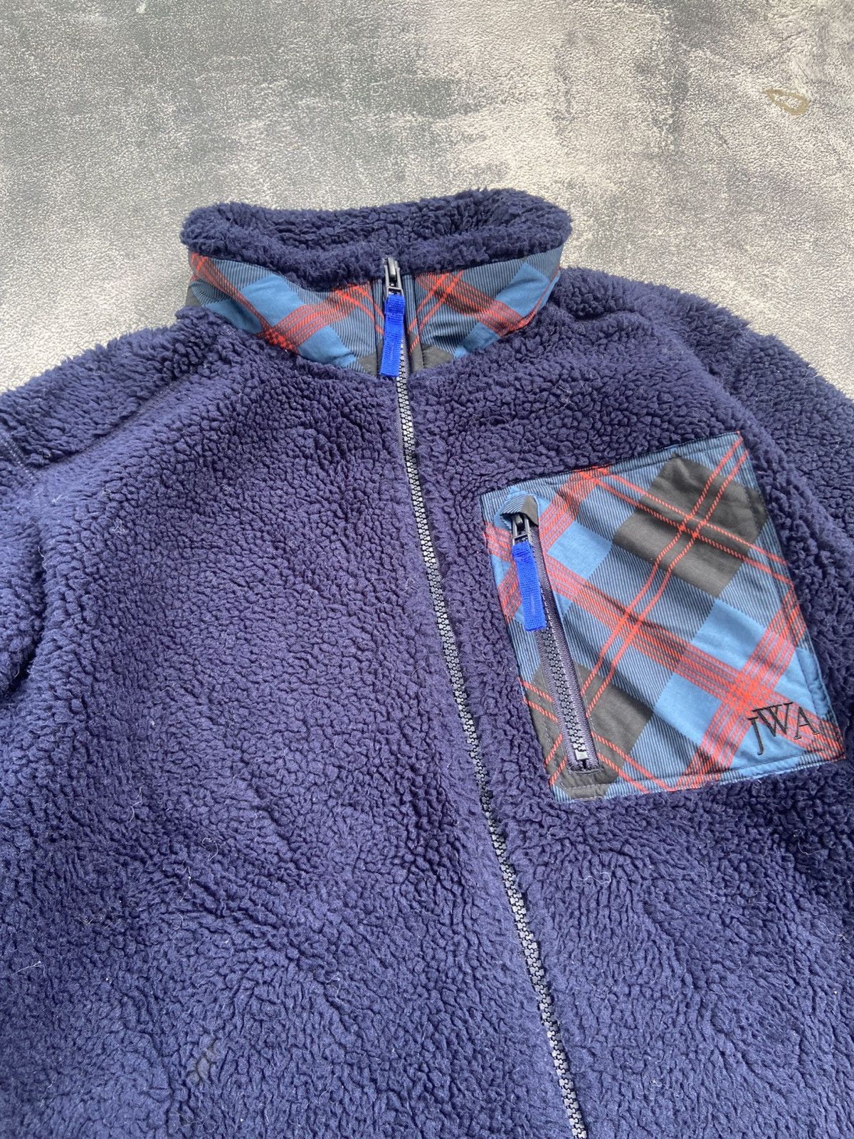 JW Anderson × Uniqlo Uniqlo JW Anderson Fleece Jacket navy tartan pockey Size US M / EU 48-50 / 2 - 5 Thumbnail