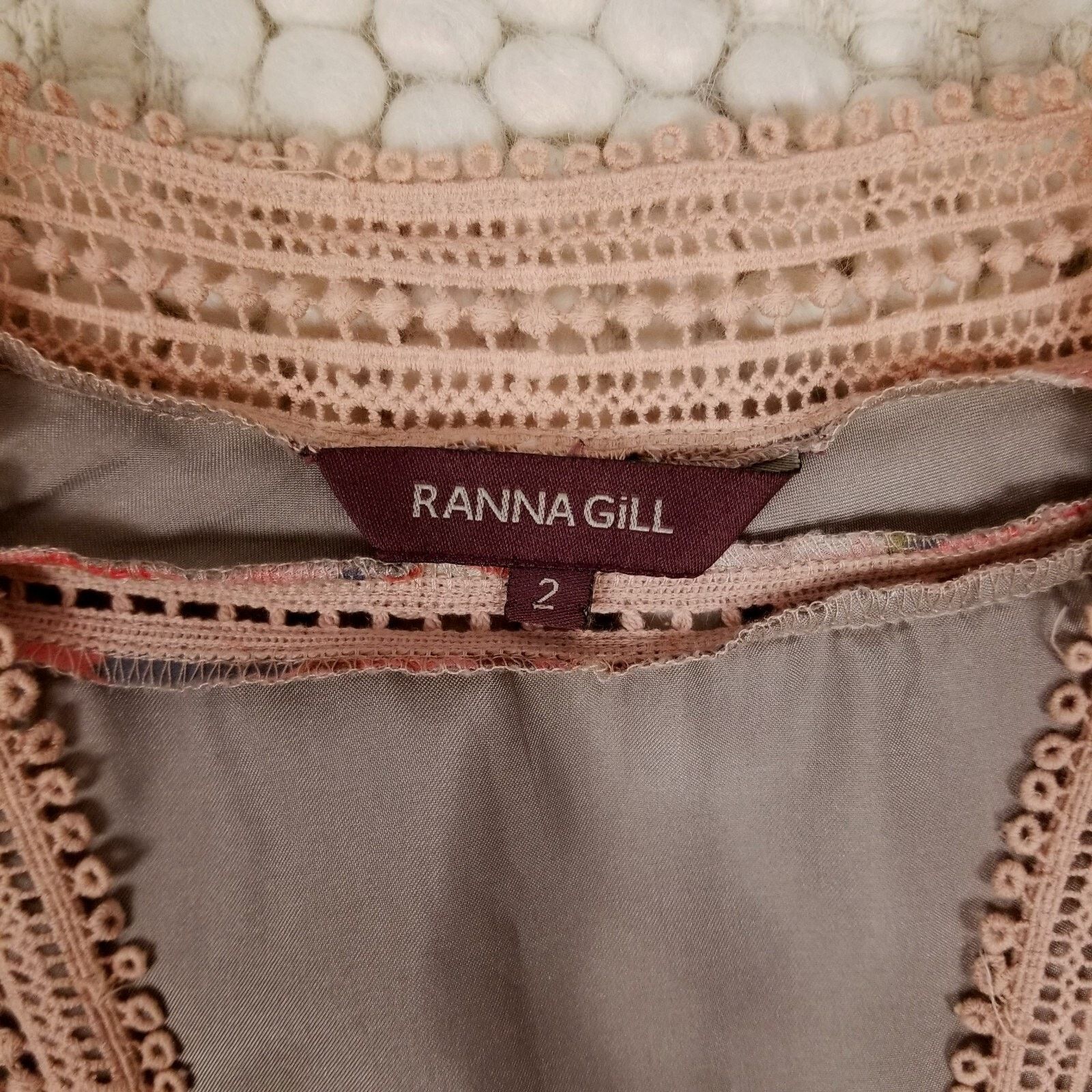 Anthropologie Ranna Gill Anthropologie Rose Print Dress Sz 2 Size XS / US 0-2 / IT 36-38 - 7 Thumbnail