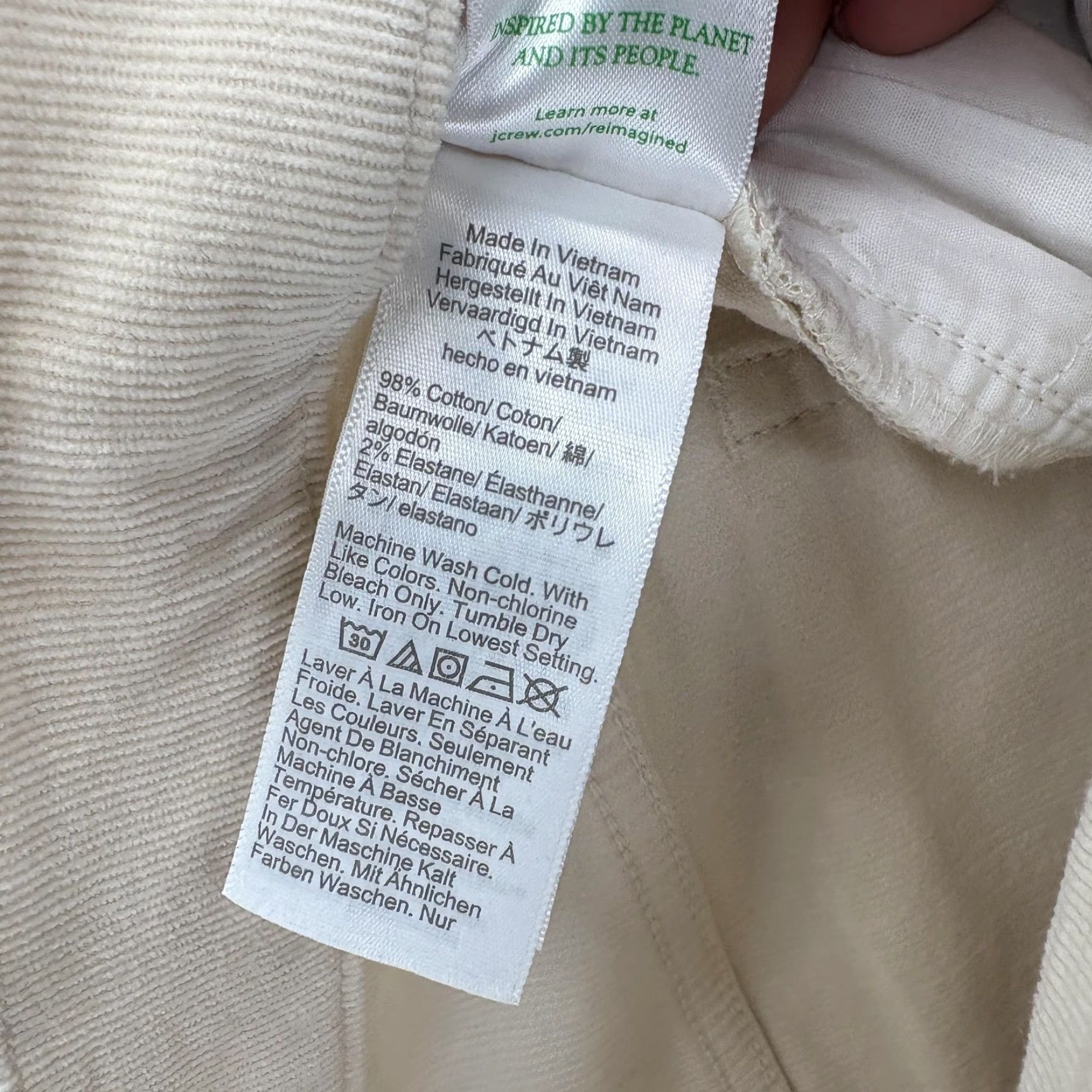 J.Crew J.Crew Pants Womens 29 Beige Corduroy Stretch 5 Pocket Straight Casual Preppy Size 29" - 6 Thumbnail