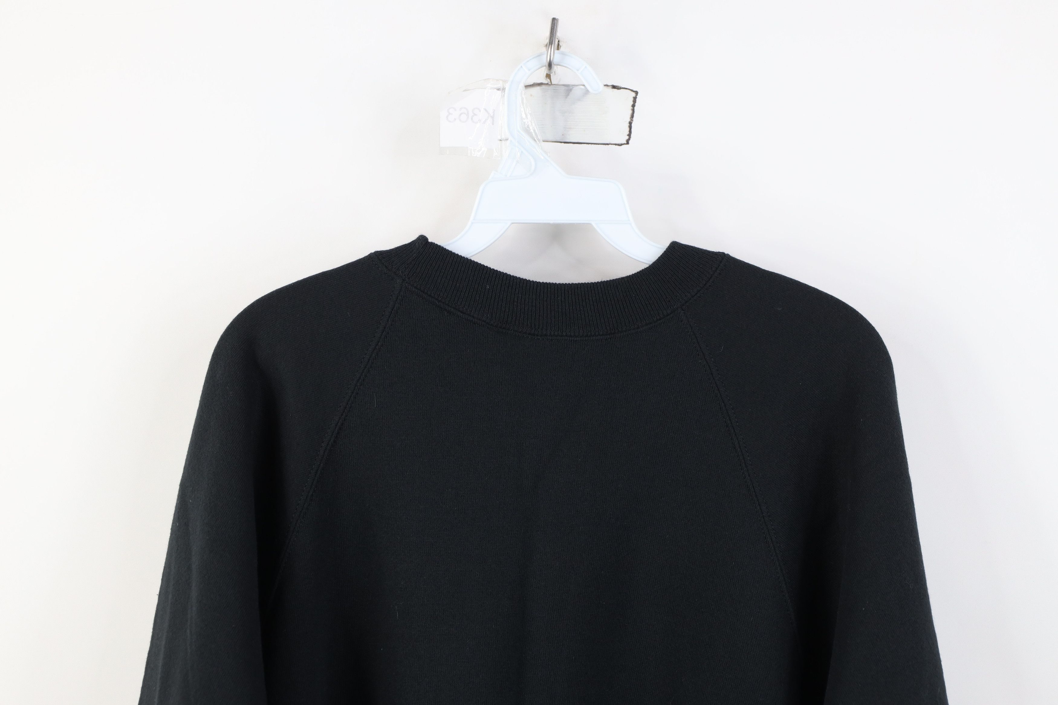 Vintage Vintage 90s Streetwear Raglan Crewneck Sweatshirt Black Size XL / US 12-14 / IT 48-50 - 10 Thumbnail