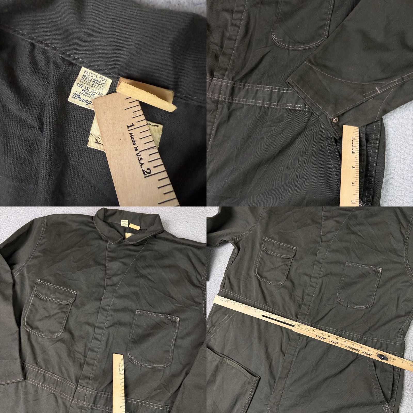 Wrangler VINTAGE Big Ben Wrangler Denim Coveralls Mens 2XL 50 Regular Green Distressed 90s Workwear Casual Denim Coveralls Mens Size US 39 - 8 Thumbnail