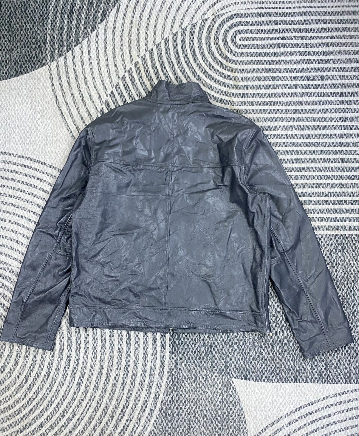 Japanese Brand Vtg Kircilar Grey Checked Reversible Zipper Leather Jacket Size US L / EU 52-54 / 3 - 3 Thumbnail