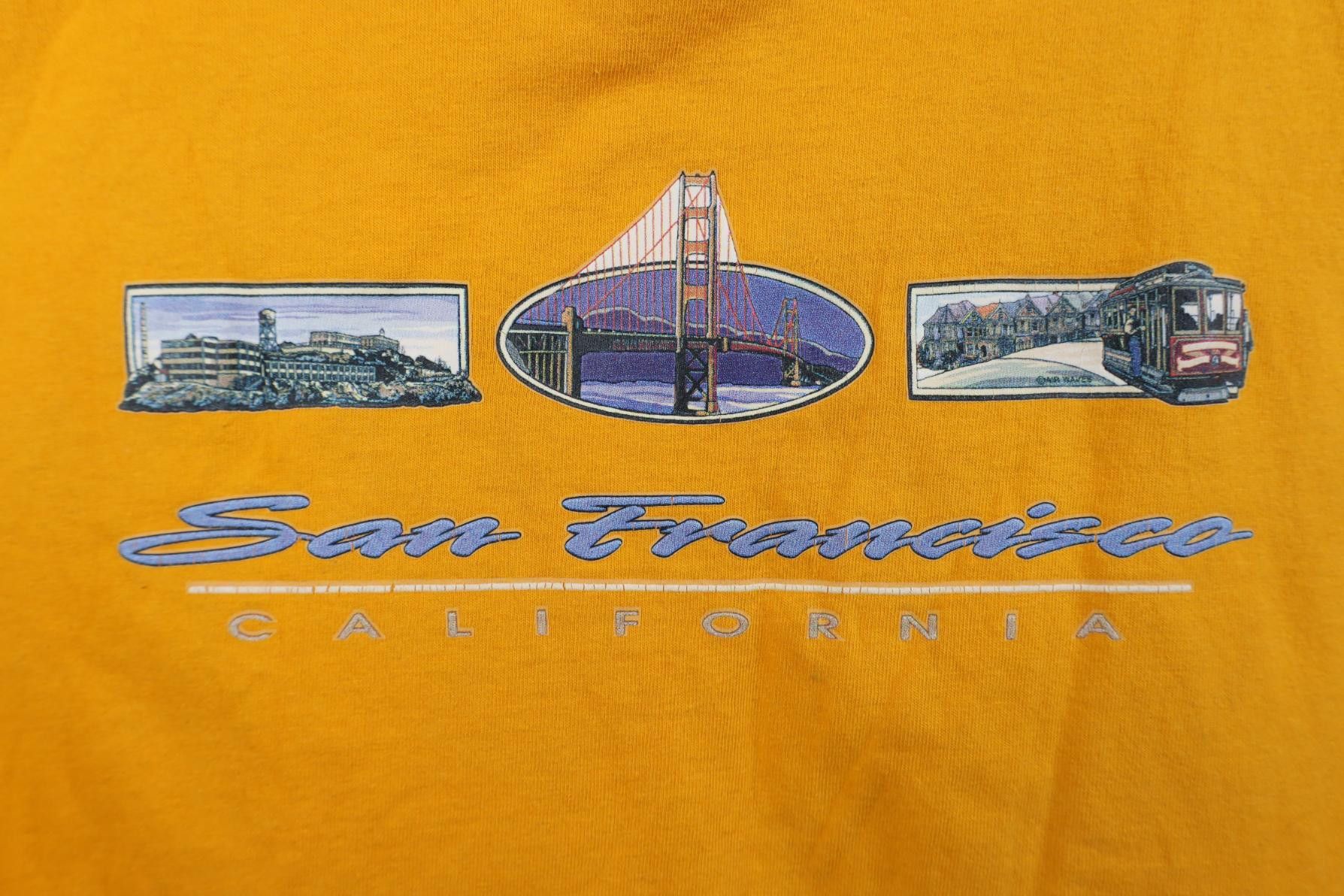 Vintage Vintage 90s Y2K Streetwear California T-Shirt Yellow Size US XL / EU 56 / 4 - 4 Thumbnail