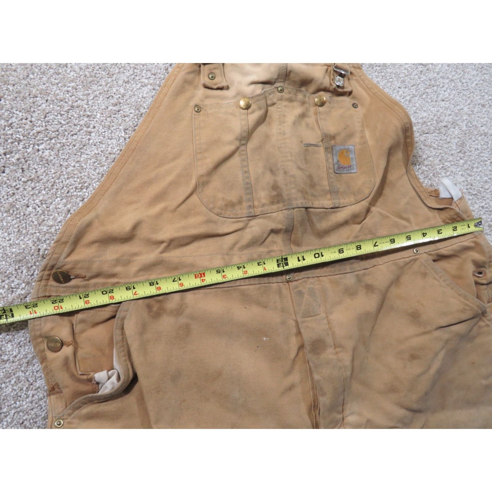Carhartt VINTAGE Carhartt Bib Overalls Canvas Duck Insulated 44X29.5 Brown USA Mens Workwear 5-Pocket Zipper Button Front Pants Size US 44 / EU 60 - 6 Thumbnail