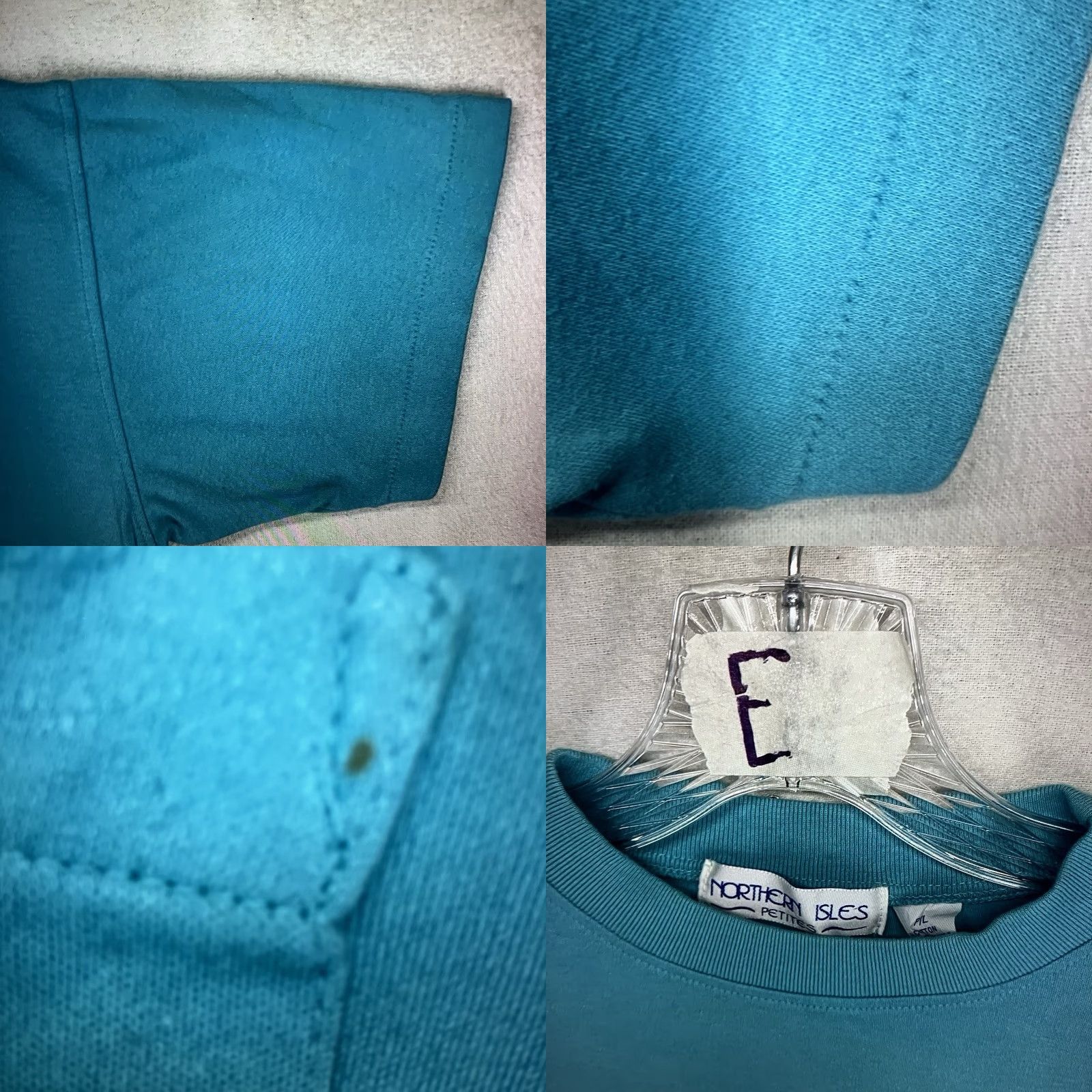Vintage VINTAGE 90s Northern Isles Women’s T-Shirt Dressy Casual Short Sleeve Crew Neck Knit Icy Blue XL Girls Size L / US 10 / IT 46 - 8 Thumbnail