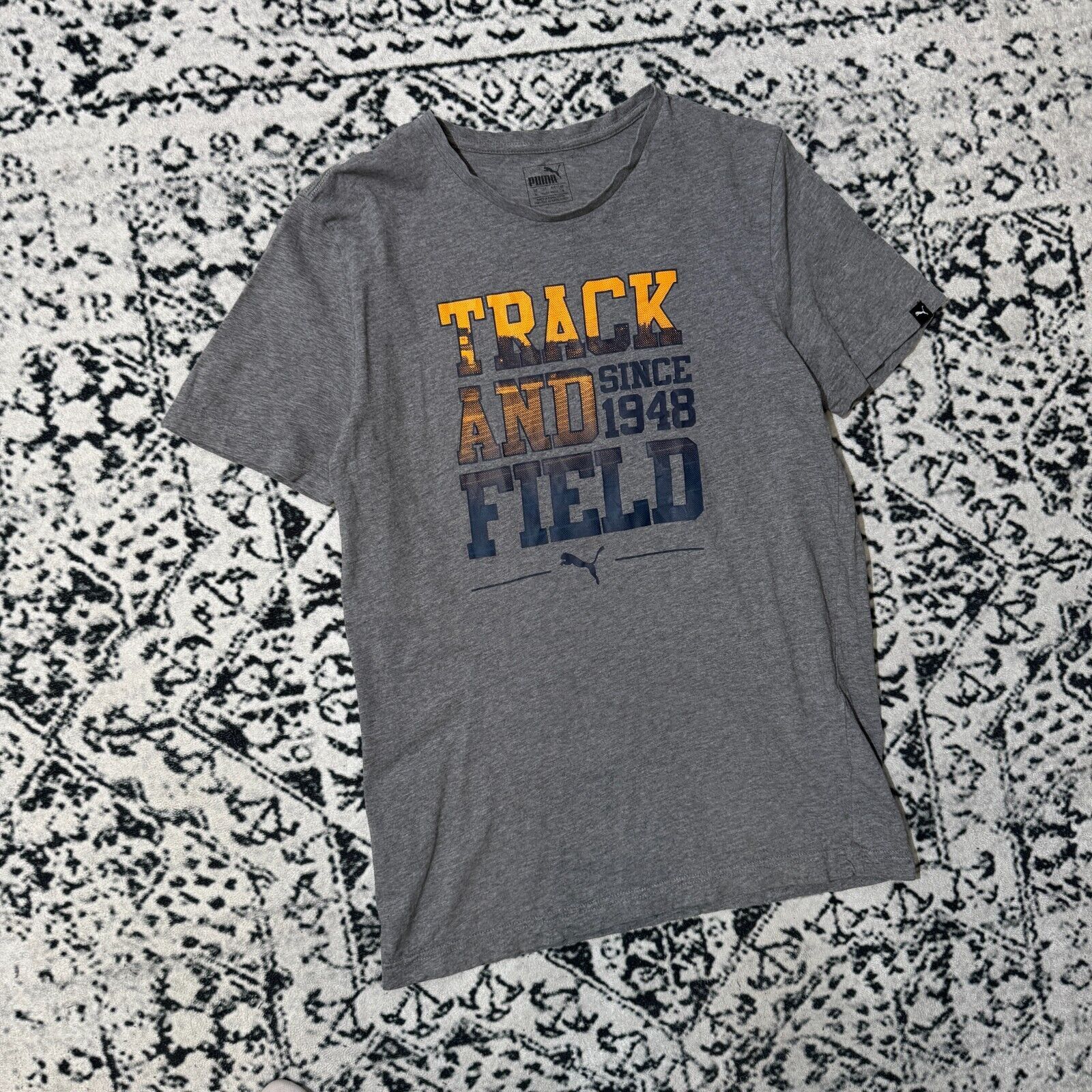 Puma × Vintage Vintage Puma Gray Cotton T-Shirt Size M Track And Field Y2K Size US M / EU 48-50 / 2 - 3 Thumbnail