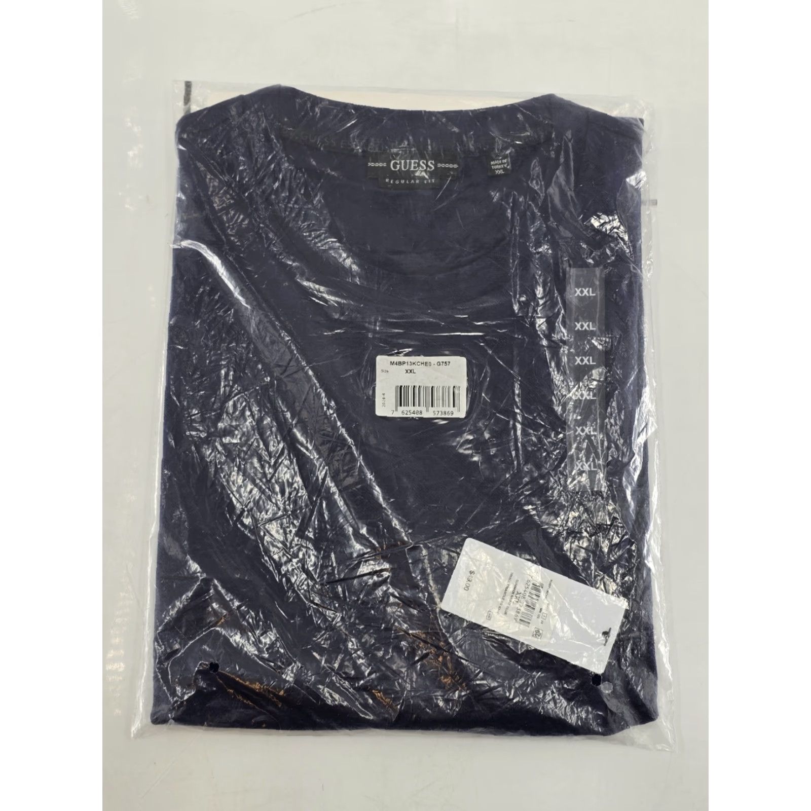 Guess NWT Guess Mens Short Sleeve Small Triangle Knit Shirt Sz XXL Summer Night Blue Size US XXL / EU 58 / 5 - 5 Thumbnail