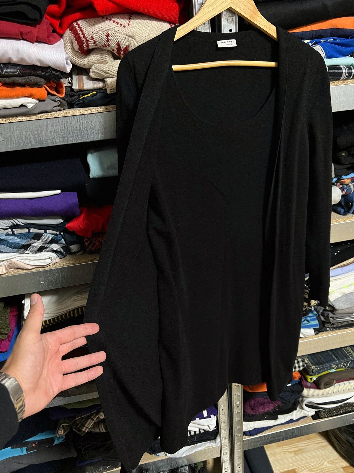 Akris × Designer AKRIS Punto Knit Dress With Attached Hidden Hook Cardigan Size M / US 6-8 / IT 42-44 - 2 Thumbnail