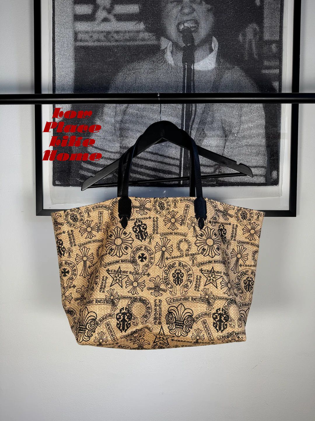 Chrome Hearts 🚭 RARE 🚭 COWHIDE FLEUR HANDLE BAG .925 SILVER SCROLL PLATE Size ONE SIZE - 1 Thumbnail
