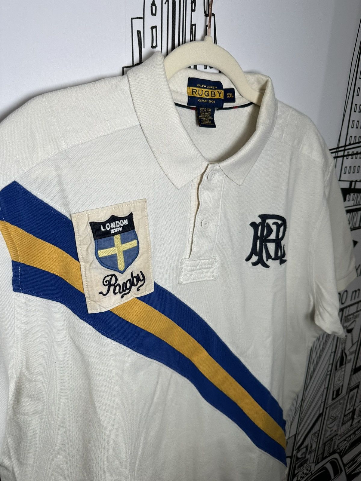 Rugby Ralph Lauren Rugby Ralph Lauren Crazy London Polo White XXL Size US XXL / EU 58 / 5 - 4 Thumbnail