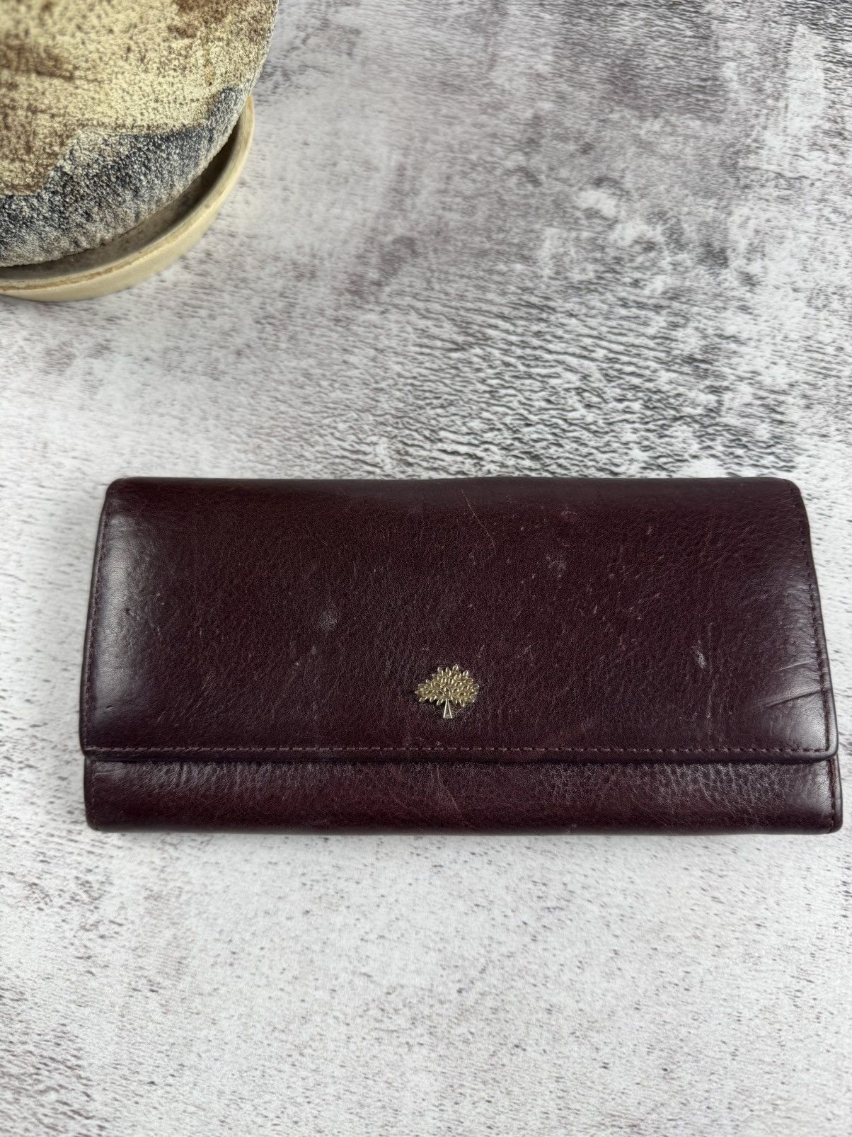 Mulberry Mulberry Oxblood Continental Tree Vintage Genuine Leather Wallet Purse Size ONE SIZE - 3 Thumbnail