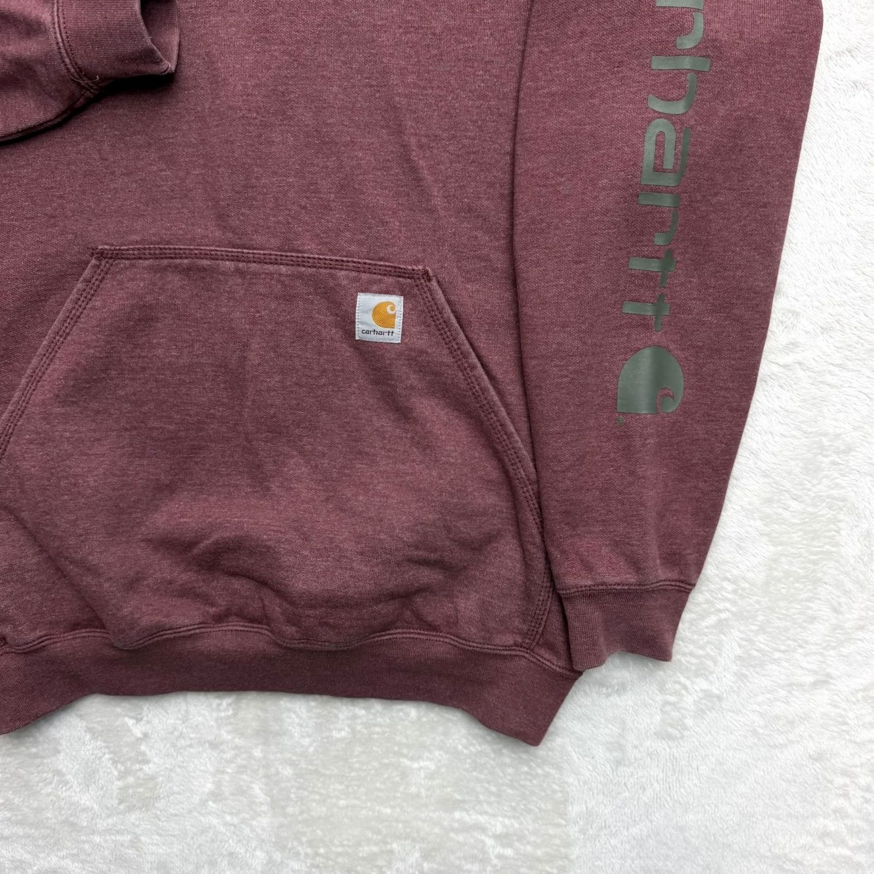 Carhartt Carhartt Hoodie Mens M Red Pullover Fleece Logo Graphic Print Sleeve Sweatshirt Size US M / EU 48-50 / 2 - 4 Thumbnail