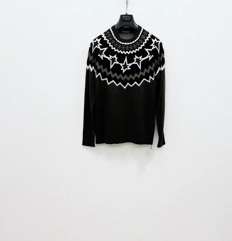 Neil Barrett NeIL BarreTT Green Wool Knit Sweater for Men 0089 Size US M / EU 48-50 / 2 - 1 Thumbnail