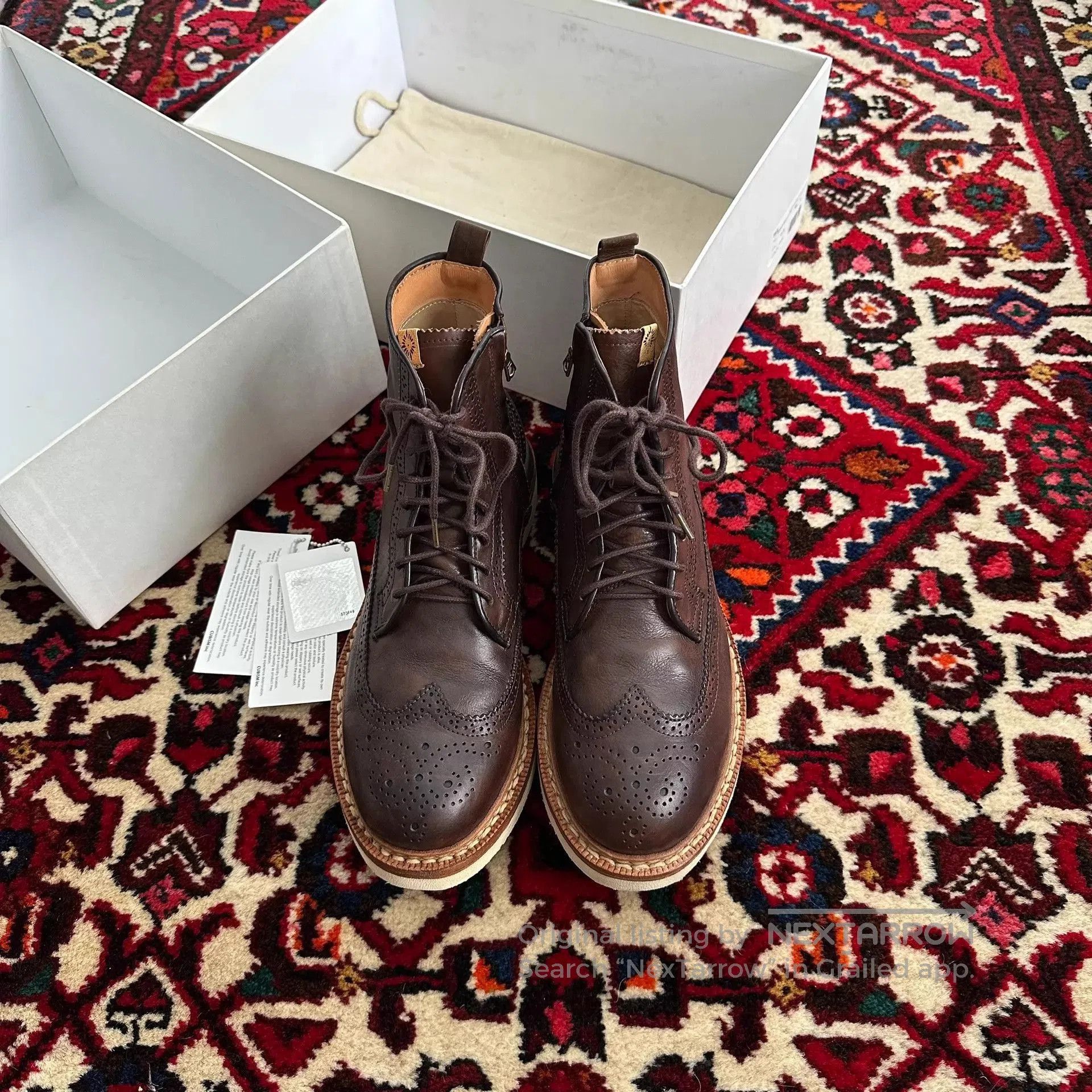 Visvim Brown Leather Brogue Ankle Boots Size 8. Size US 8 / EU 41 - 1 Thumbnail
