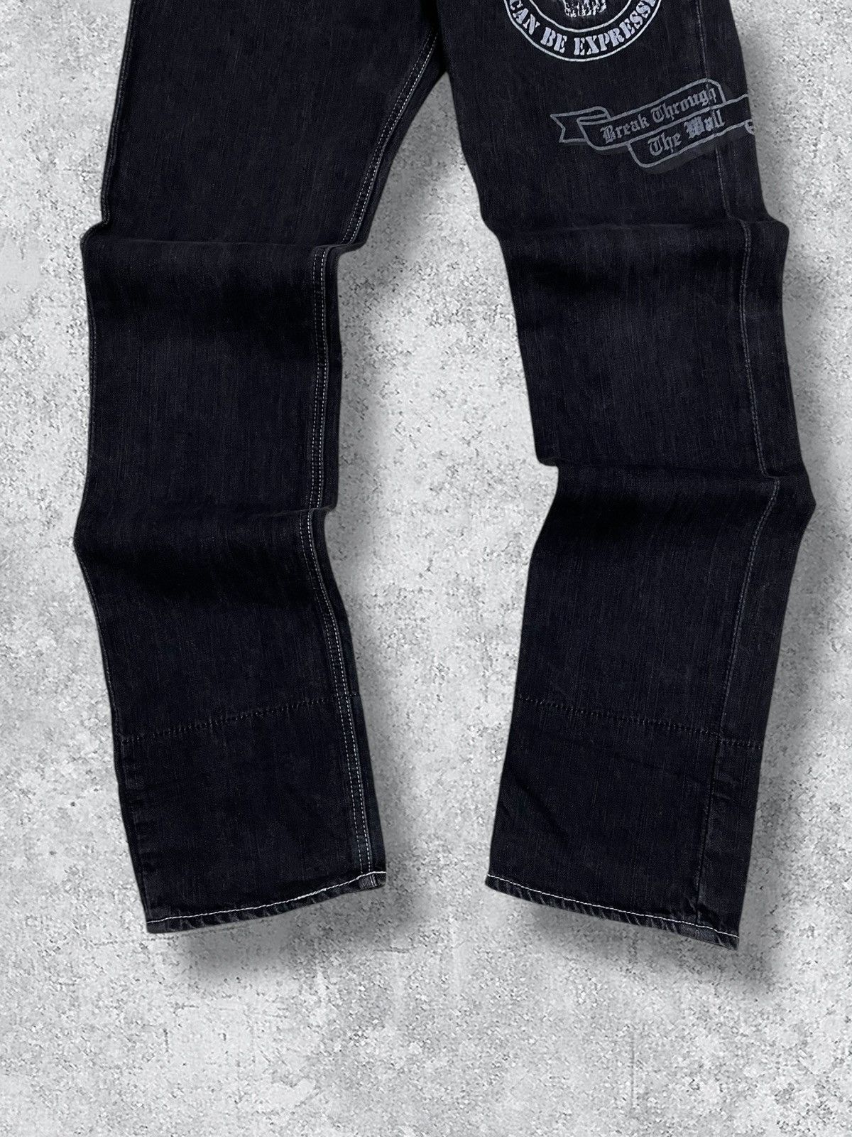Japanese Brand Og Vintage 1990s Japan Designer Wild Life Skull Punk Denim Size US 31 - 3 Thumbnail