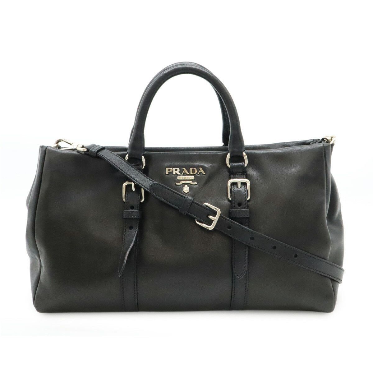 Prada Prada Bn1606 Leather 2Way Bag Leather Shoulder Bag Bn1606 in Black, Women's