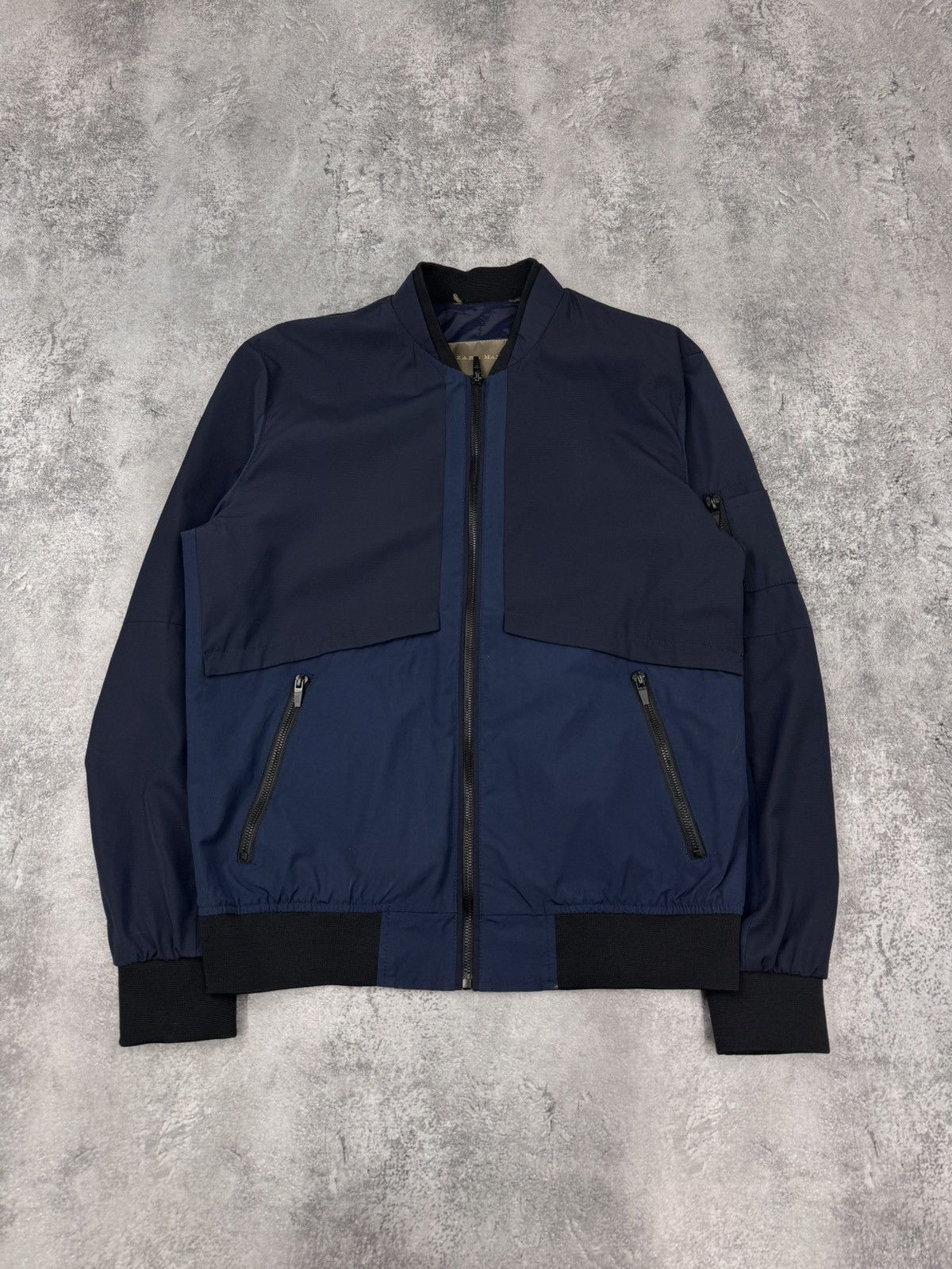 Zara Zara Man Bomber Jacket Navy Size M Size US M / EU 48-50 / 2 - 1 Thumbnail