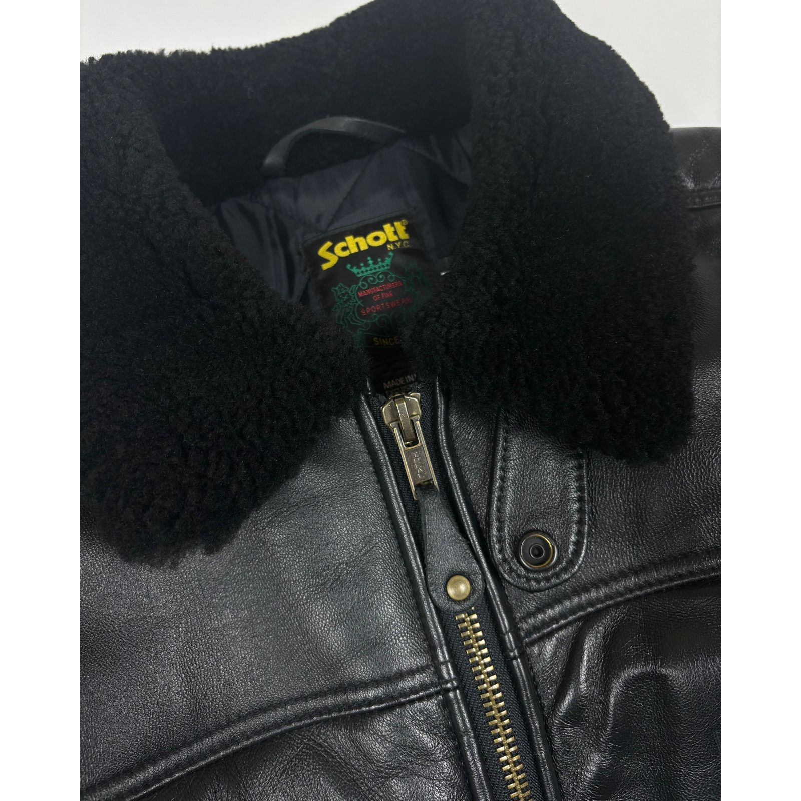 Supreme 2021 Supreme x Schott Shearling Collar Leather Puffer Jacket Size US M / EU 48-50 / 2 - 10 Thumbnail