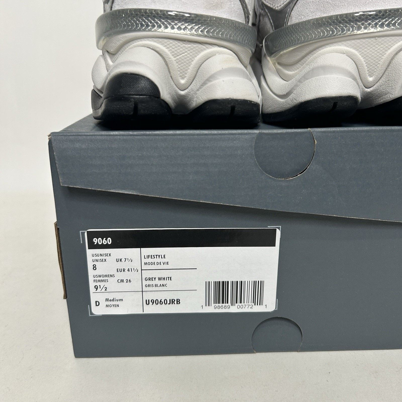 New Balance New Balance 9060 'White Black Metallic Silver' U9060JRB Size US 8 / EU 41 - 4 Thumbnail
